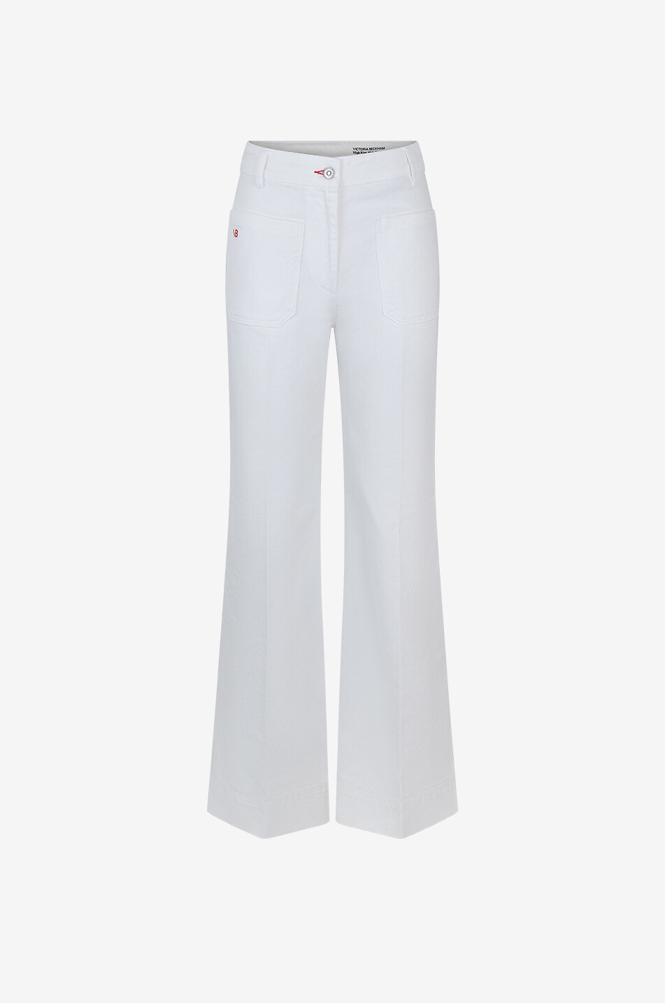 VICTORIA BECKHAM Jeans mit hohem Bund und weitem Bein Alina Washed White Damen WEISS 1