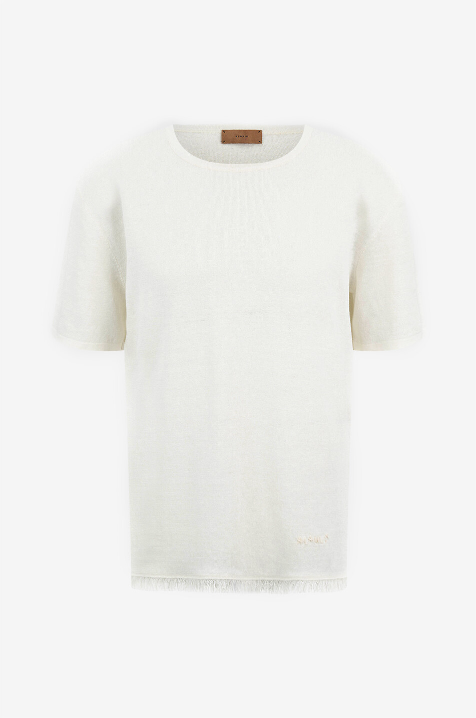 ALANUI Kurzärmeliges T-Shirt aus Leinen Herren CREMEFARBEN 1