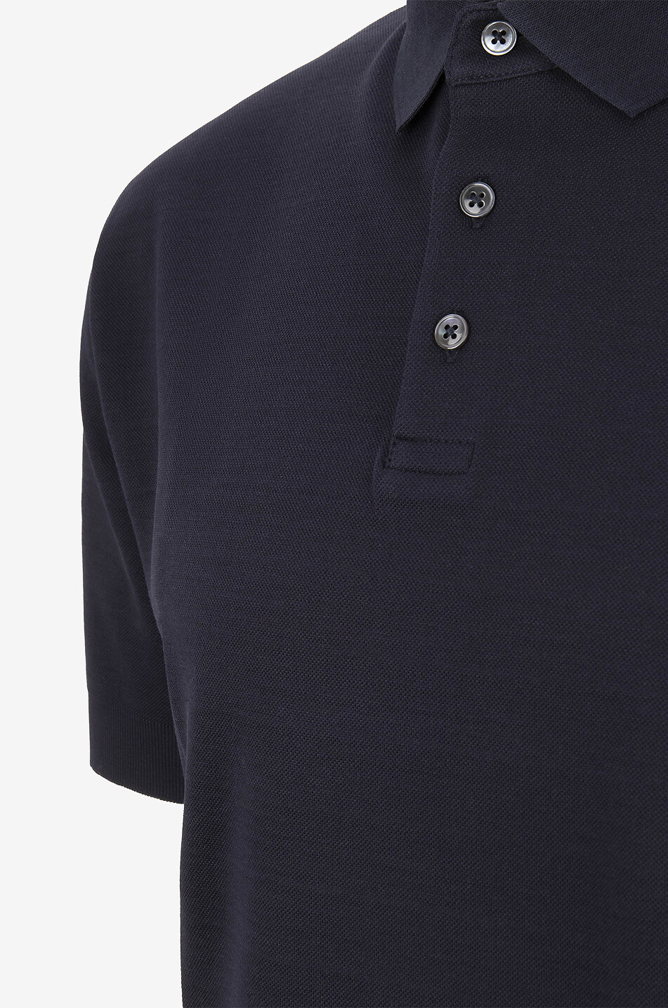 04651/ Kurzärmeliges Polohemd aus Baumwollpiqué Herren DUNKELBLAU 3