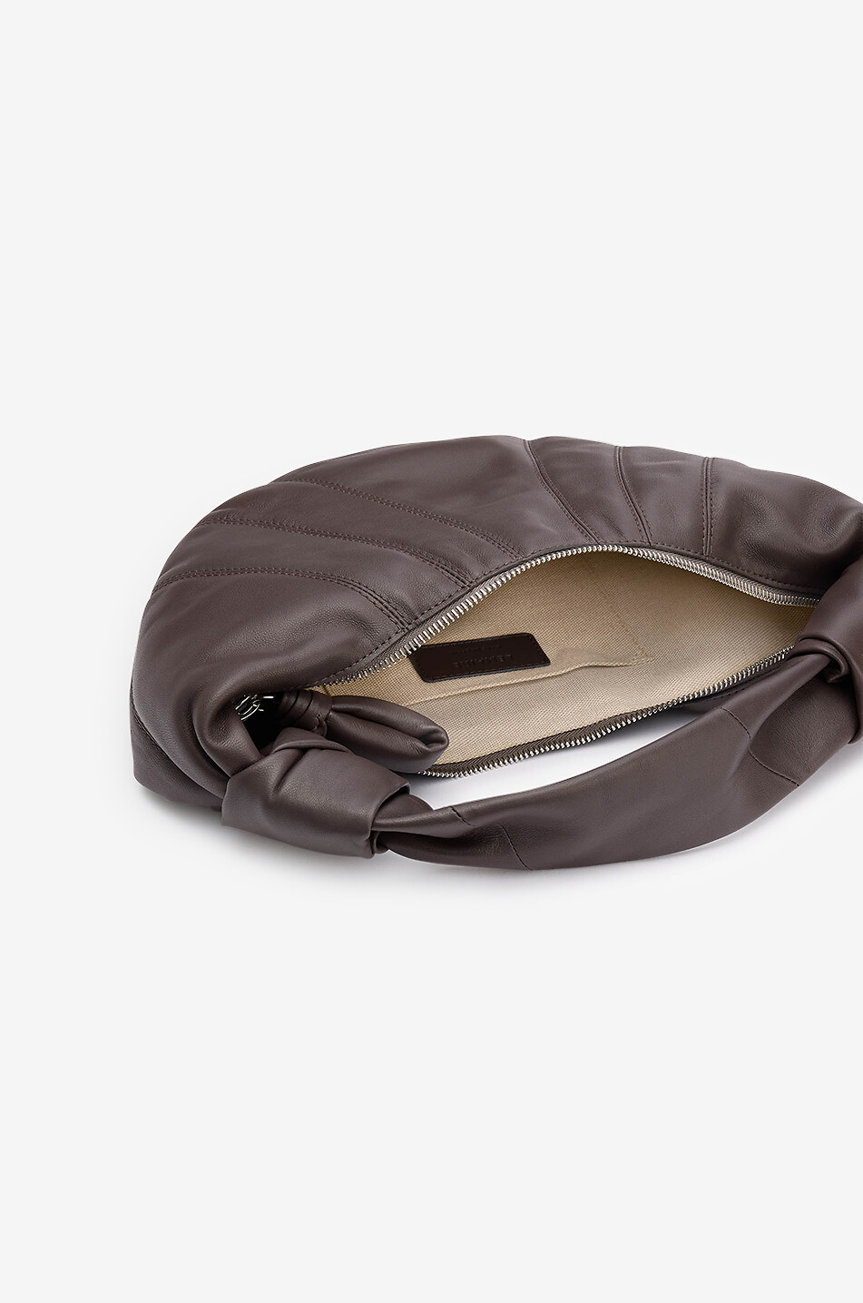 LEMAIRE Sac à main en cuir nappa Fortune Croissant Mini Femme MARRON FONCÉ 3