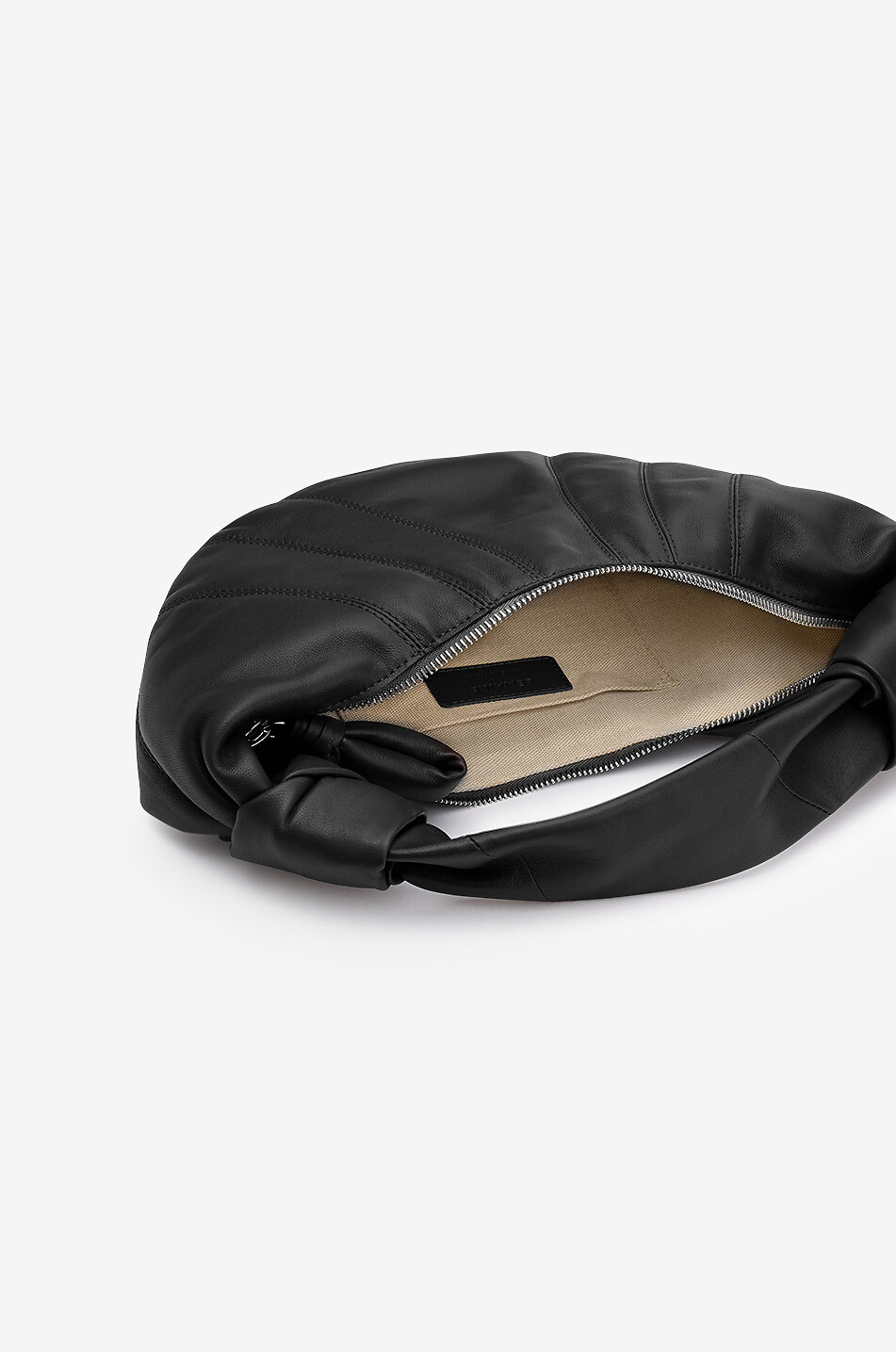 LEMAIRE Sac à main en cuir nappa Fortune Croissant Mini Femme NOIR 3