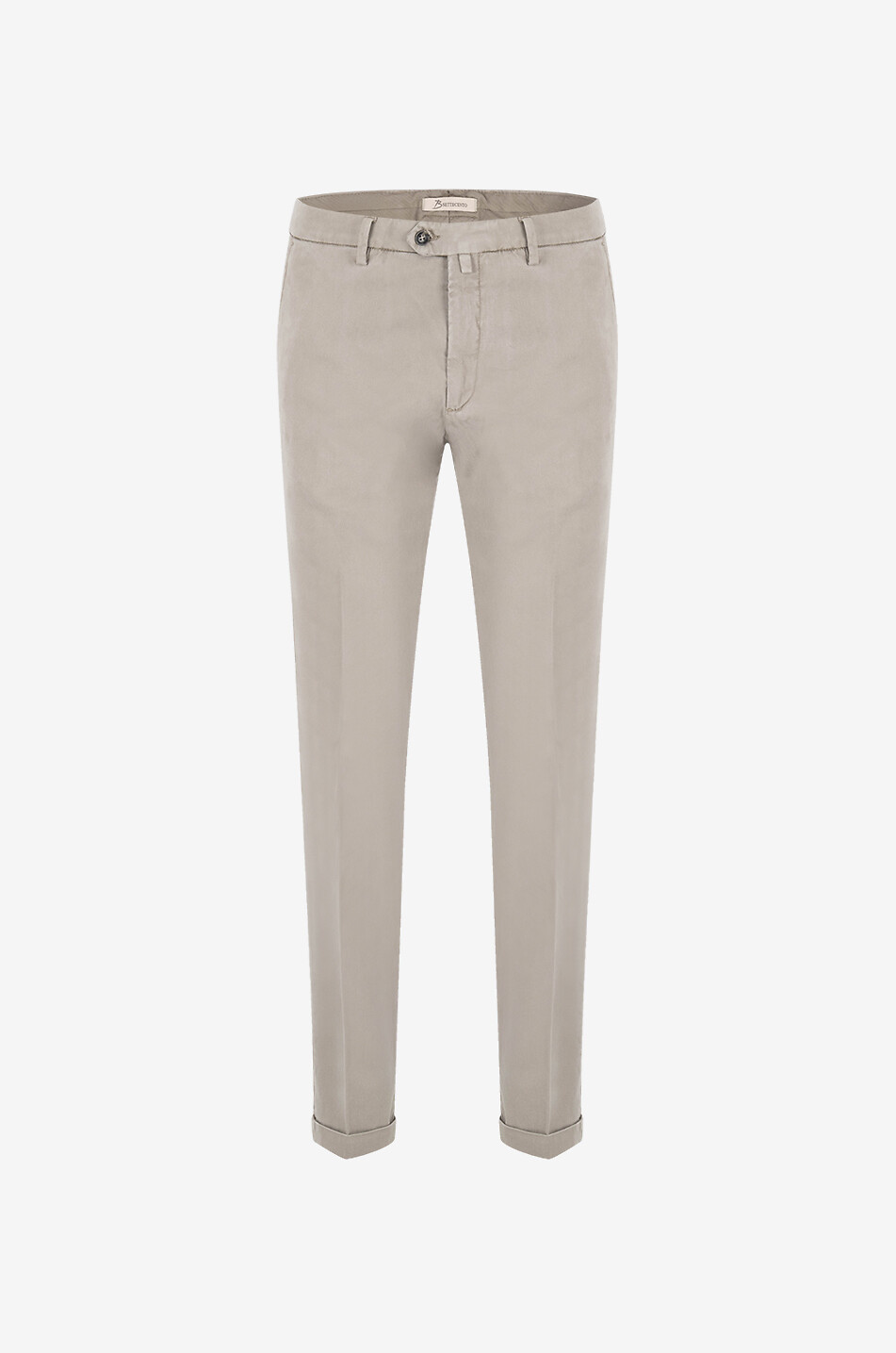 B SETTECENTO Lyocell and cotton twill chino trousers Men BROWN 1