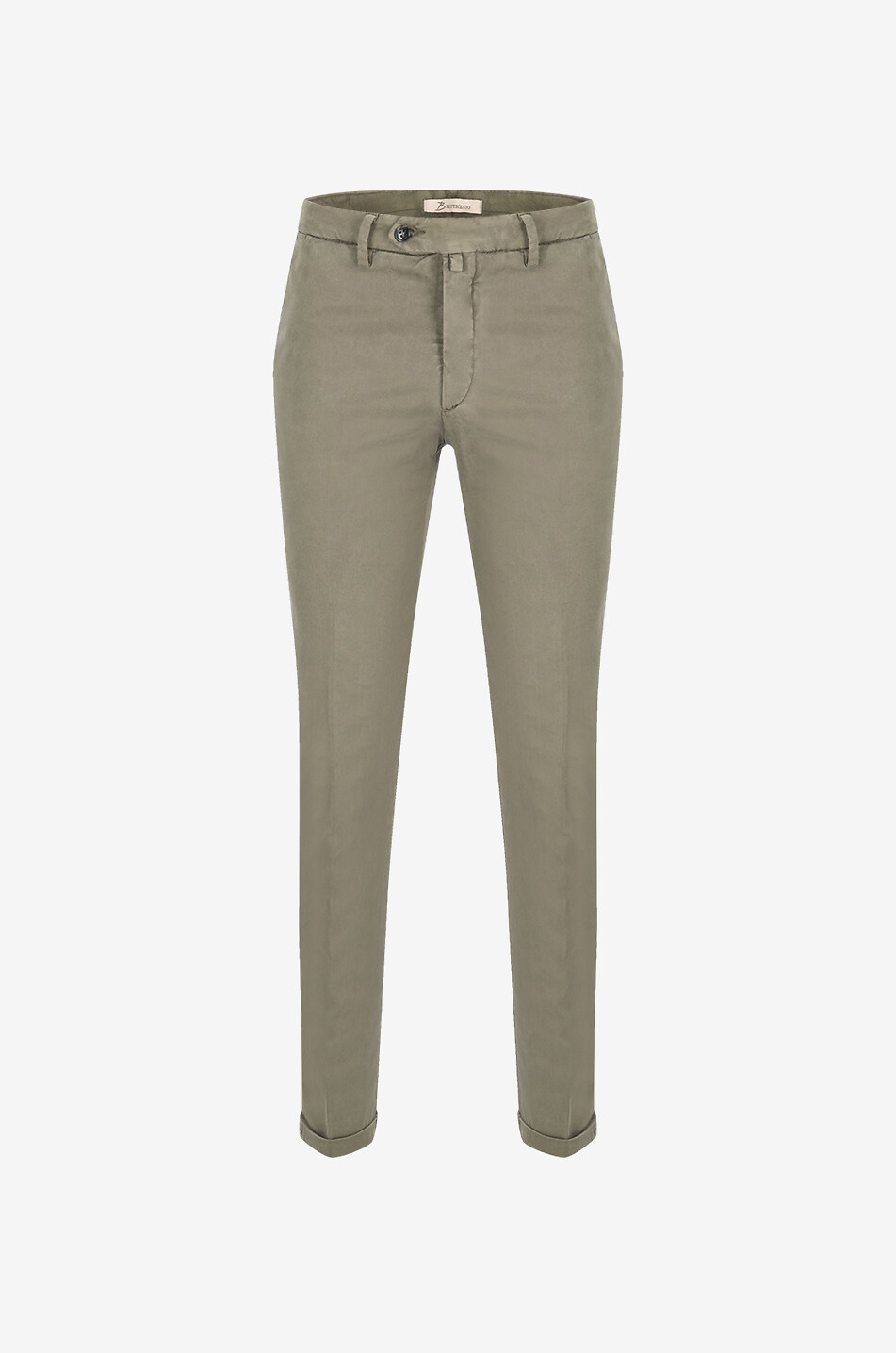 B SETTECENTO Pantalon chino en sergé de lyocell et coton Homme VERT MOYEN 1