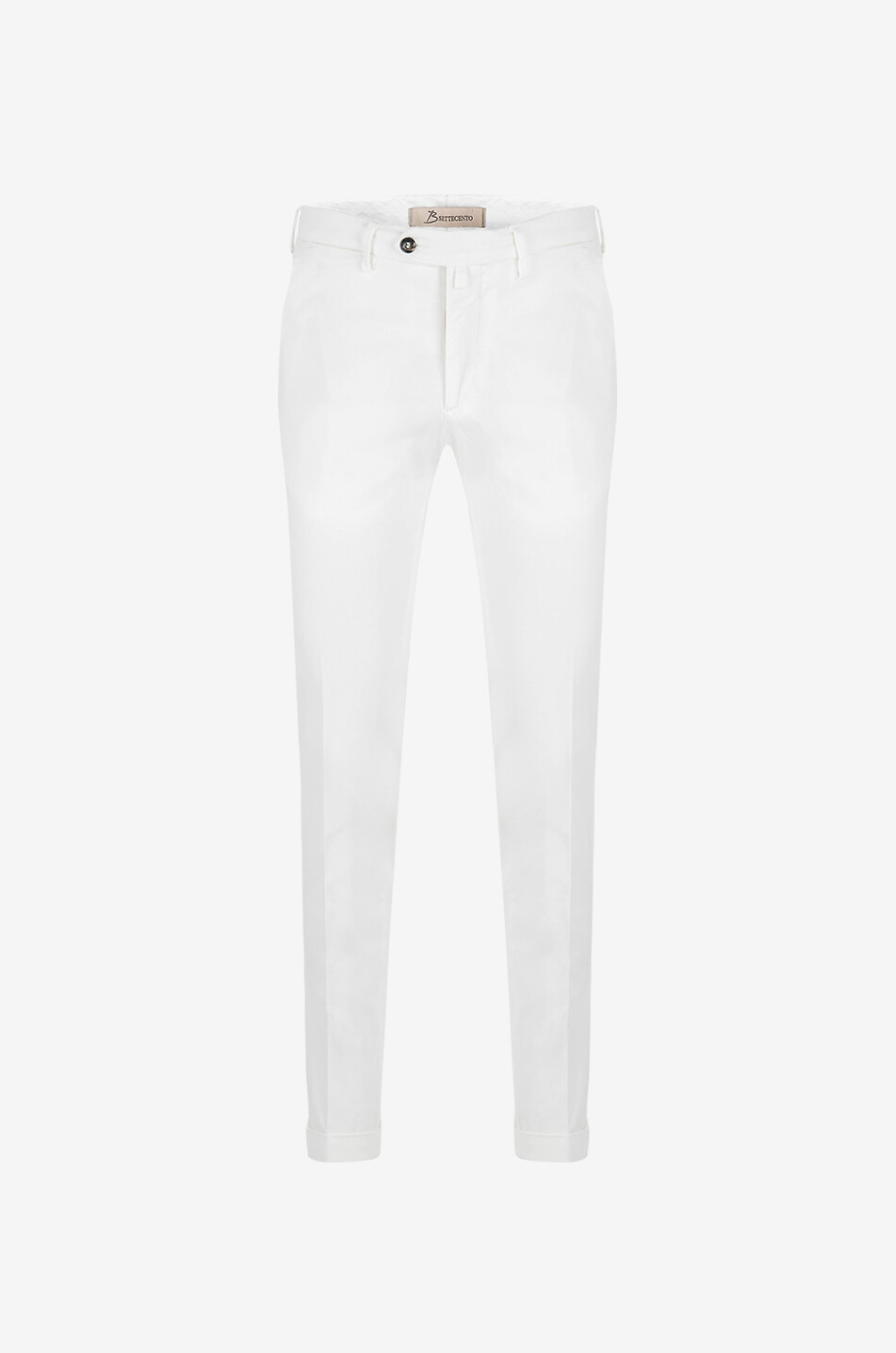 B SETTECENTO Pantalon chino slim en coton piqué Homme BLANC 1