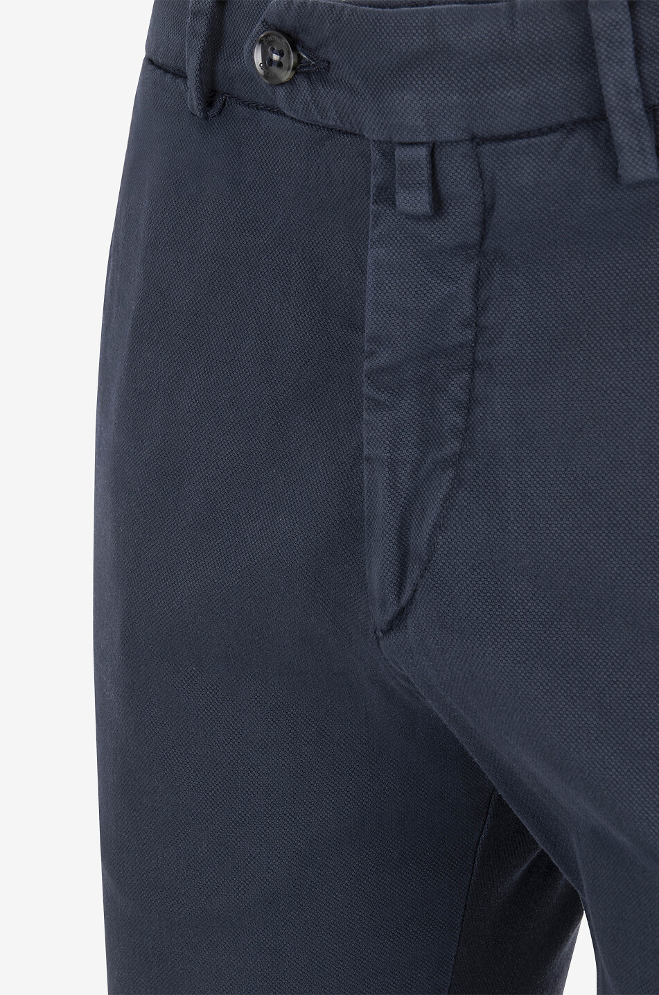 B SETTECENTO Pantalon chino slim en coton piqué Homme BLEU FONCE 3