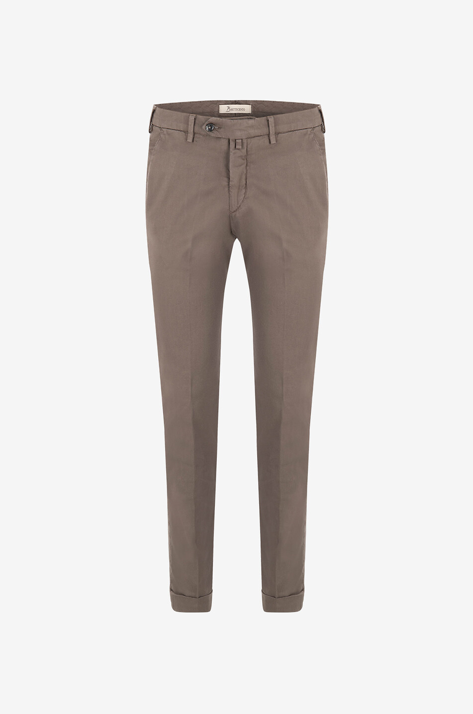 B SETTECENTO Pantalon chino slim en coton piqué Homme MARRON FONCÉ 1