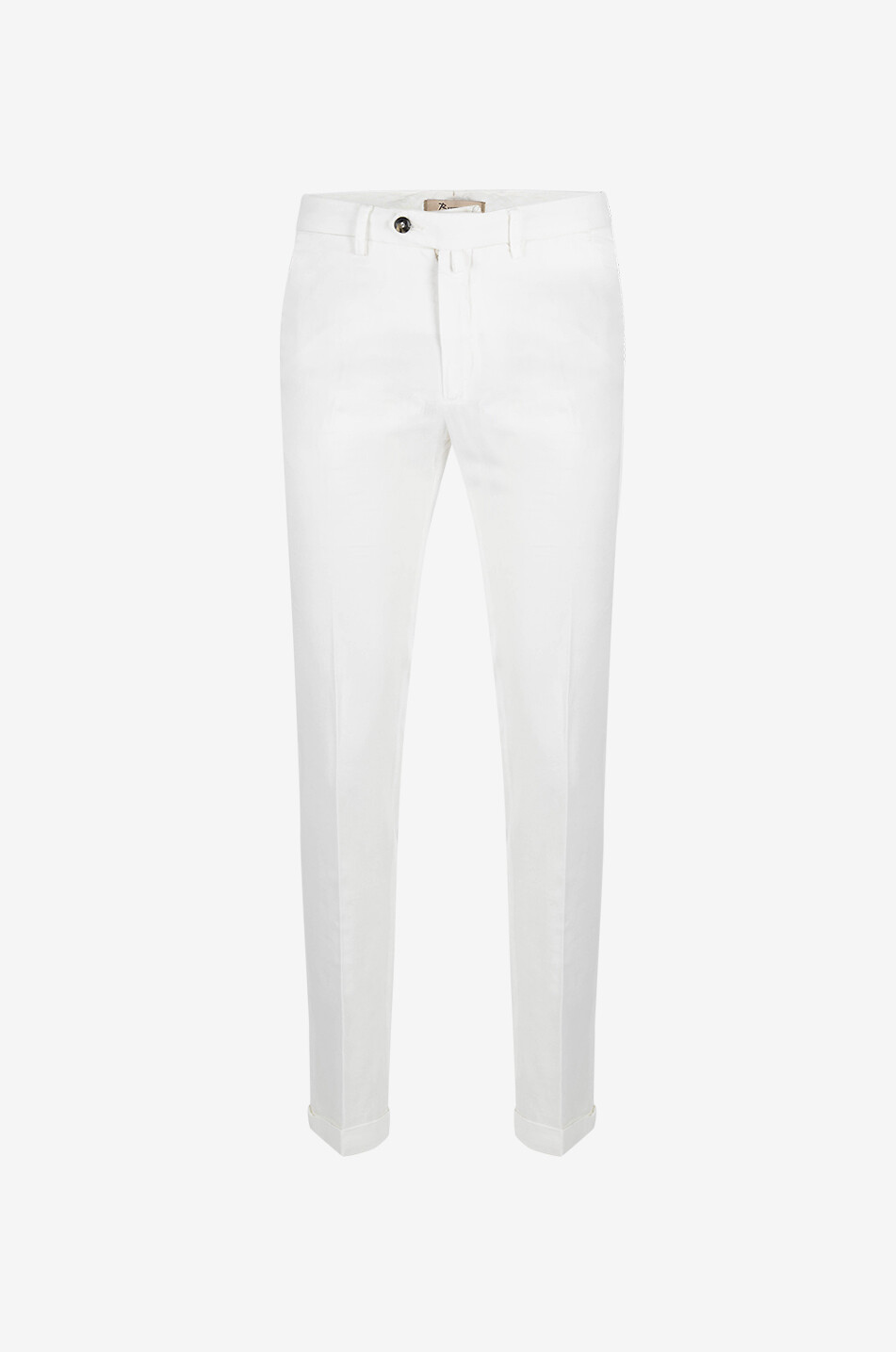 B SETTECENTO Pantalon chino slim en sergé de coton et lin Homme BLANC 1