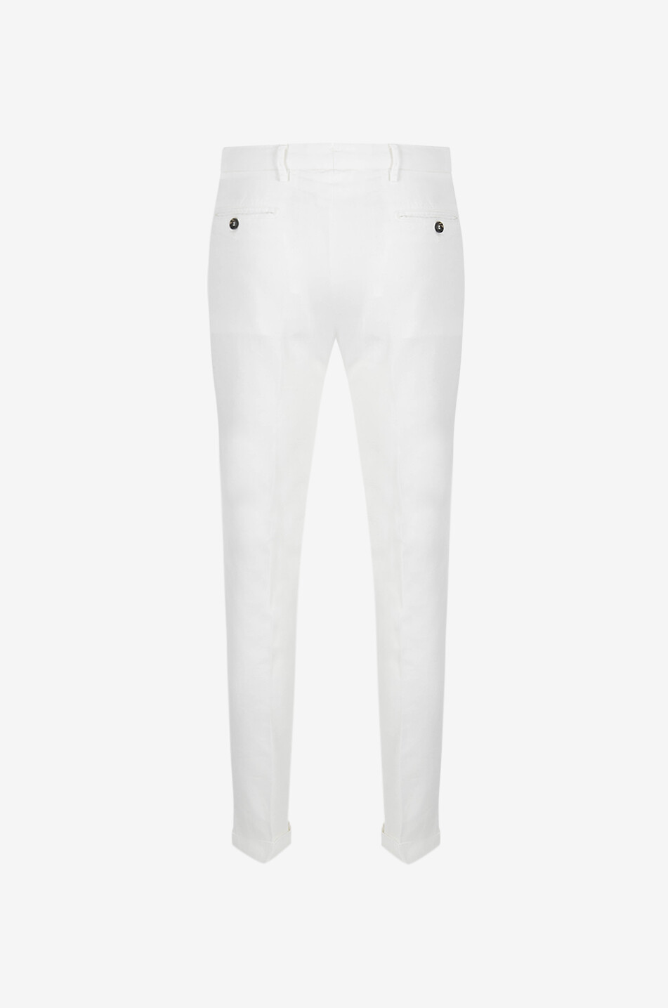 B SETTECENTO Pantalon chino slim en sergé de coton et lin Homme BLANC 2