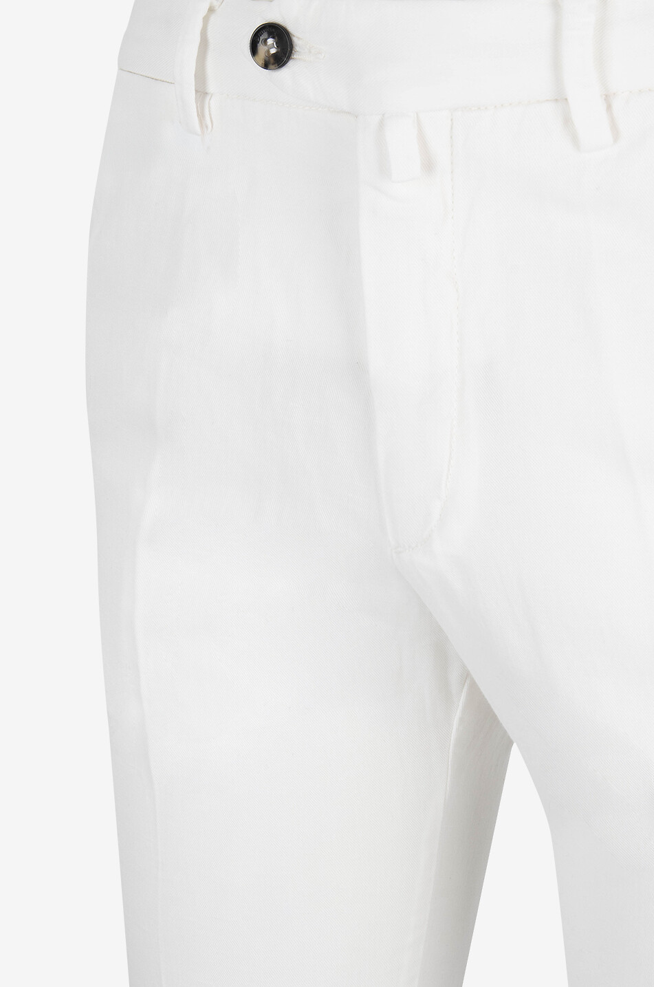 B SETTECENTO Pantalon chino slim en sergé de coton et lin Homme BLANC 3