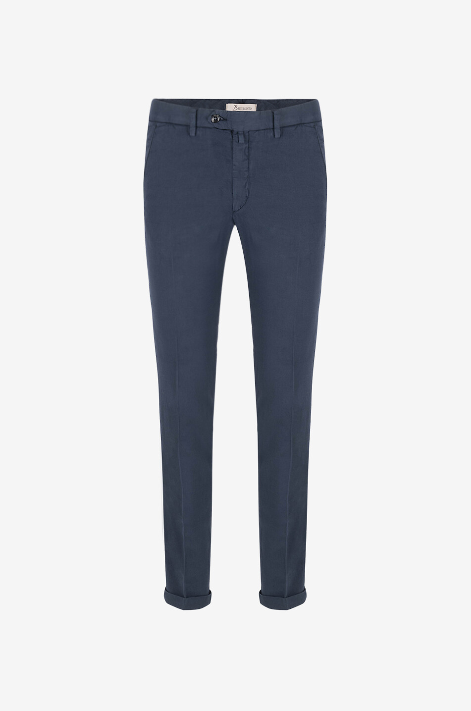 Pantalon chino slim en sergé de coton et lin