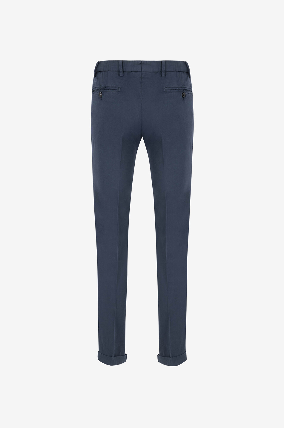 B SETTECENTO Pantalon chino slim en sergé de coton et lin Homme BLEU FONCE 2