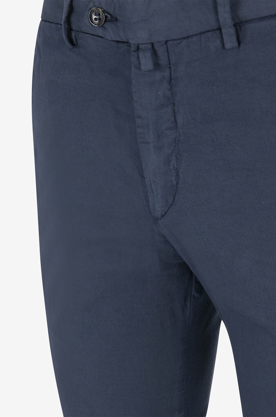 B SETTECENTO Pantalon chino slim en sergé de coton et lin Homme BLEU FONCE 3