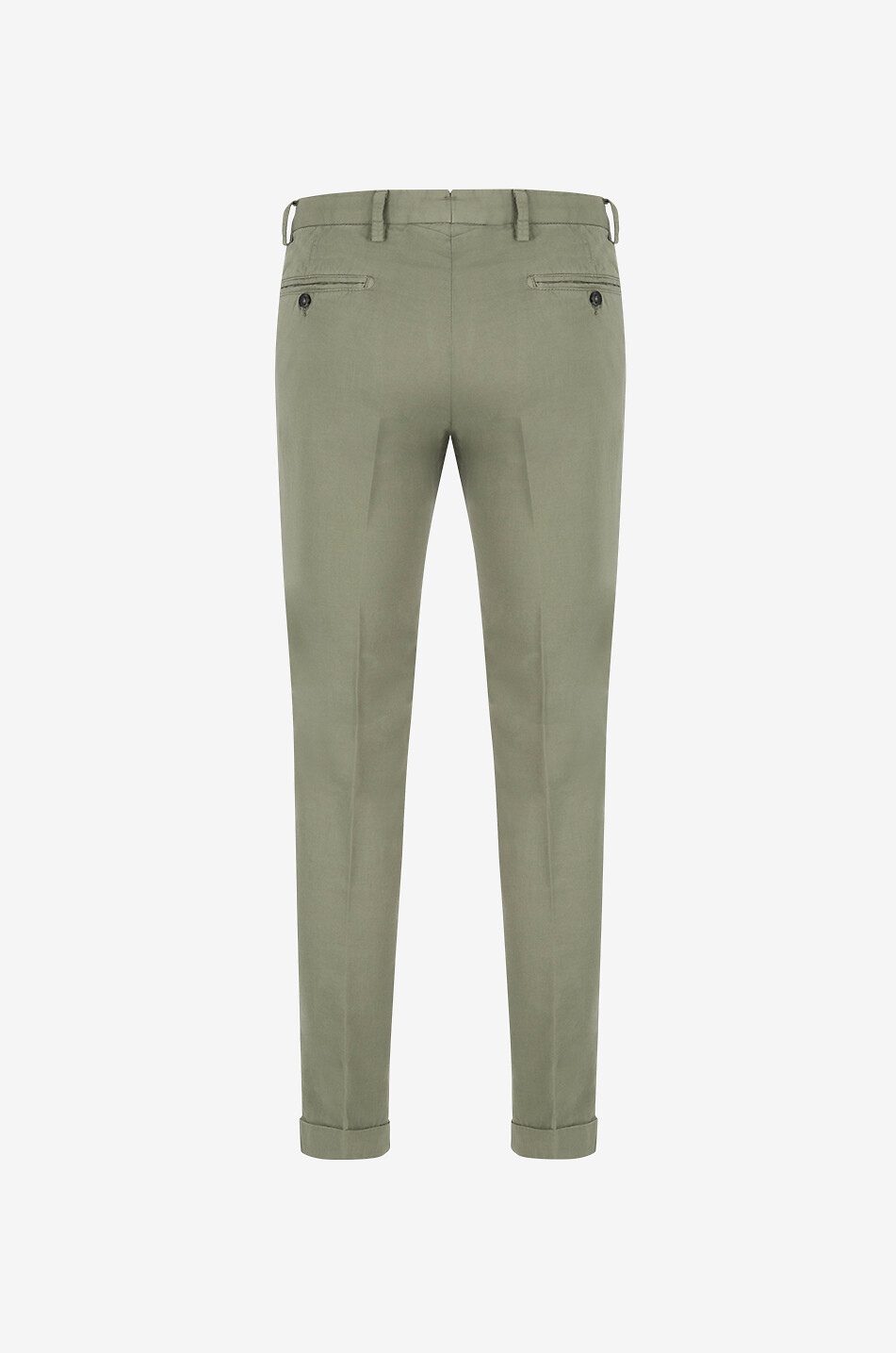 B SETTECENTO Pantalon chino slim en sergé de coton et lin Homme VERT CLAIR 2