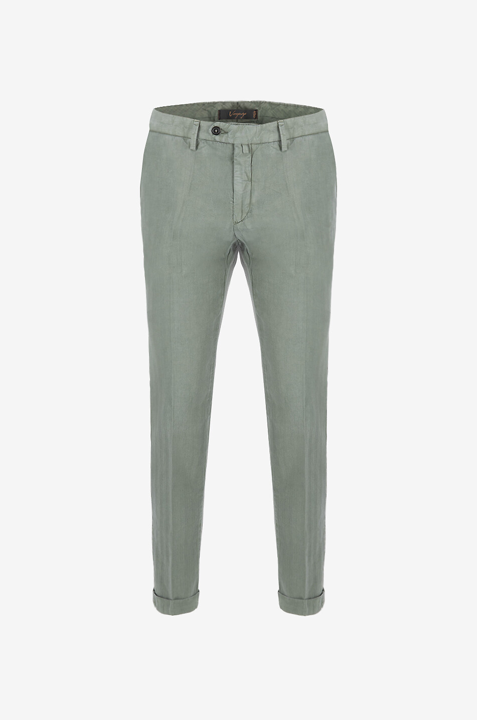 B SETTECENTO Pantalon chino en lycra texturé chevrons Homme VERT MOYEN 1
