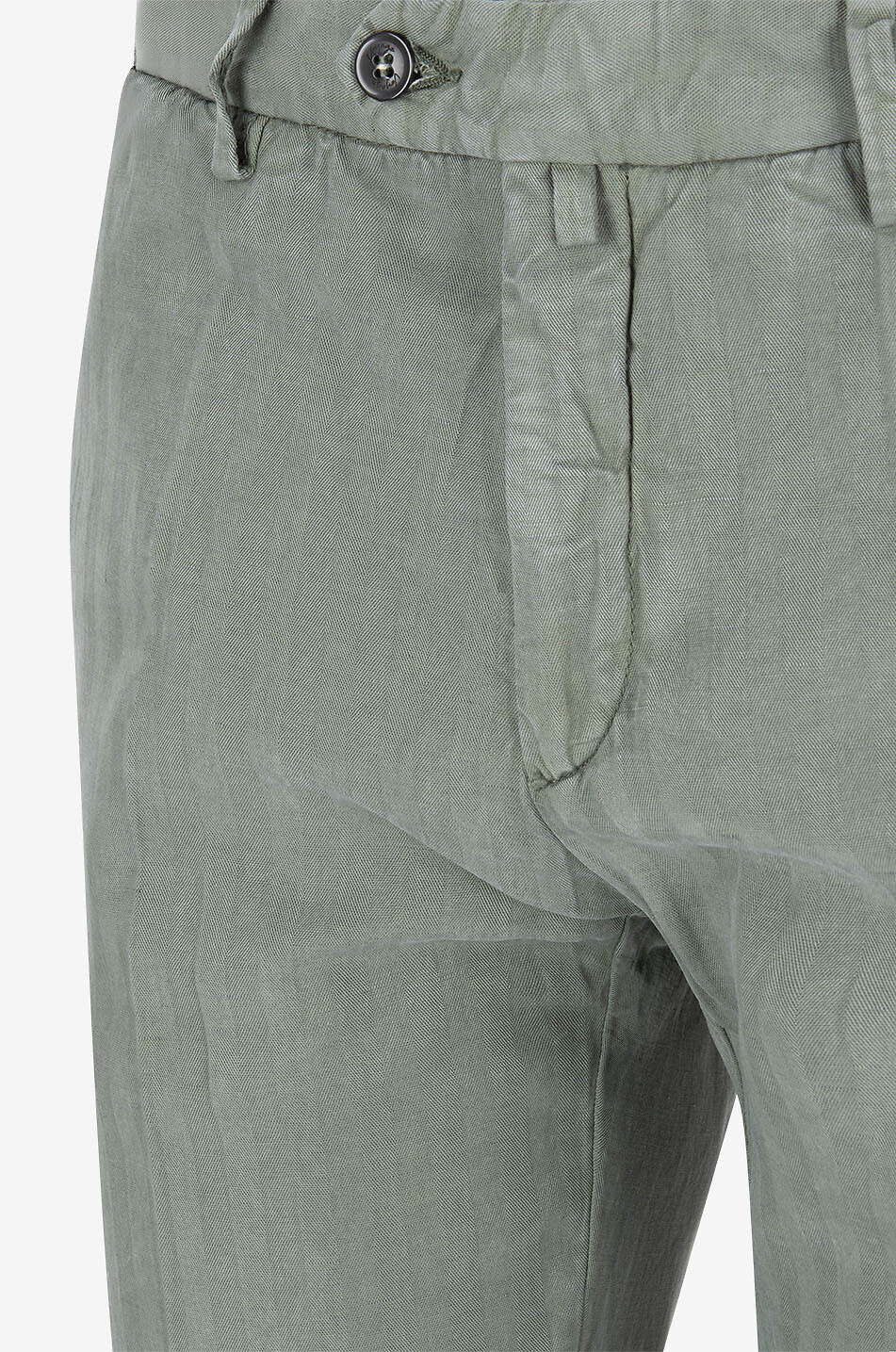 B SETTECENTO Pantalon chino en lycra texturé chevrons Homme VERT MOYEN 3