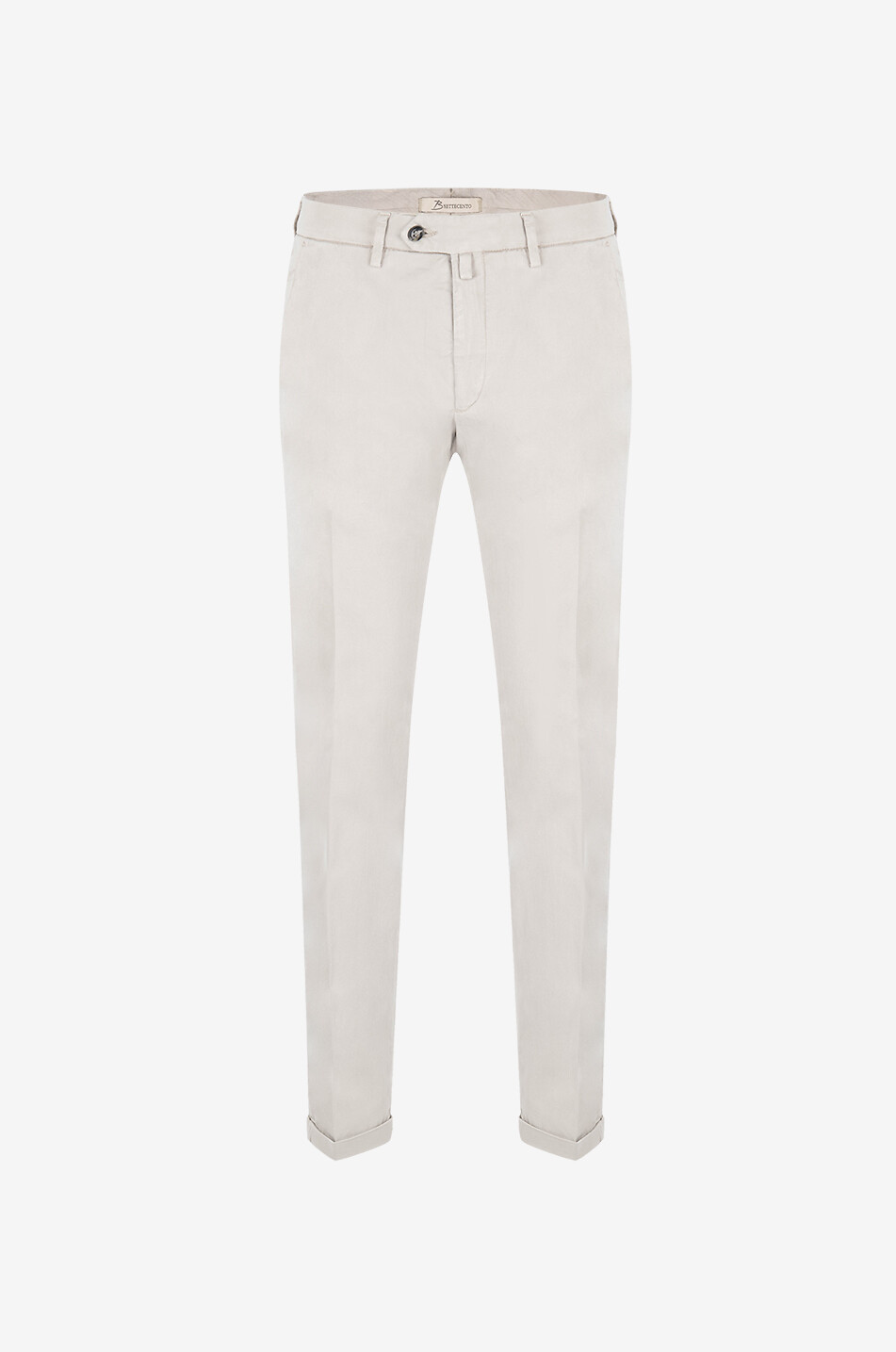 B SETTECENTO Lyocell and cotton twill chino trousers Men LIGHT GREY 1