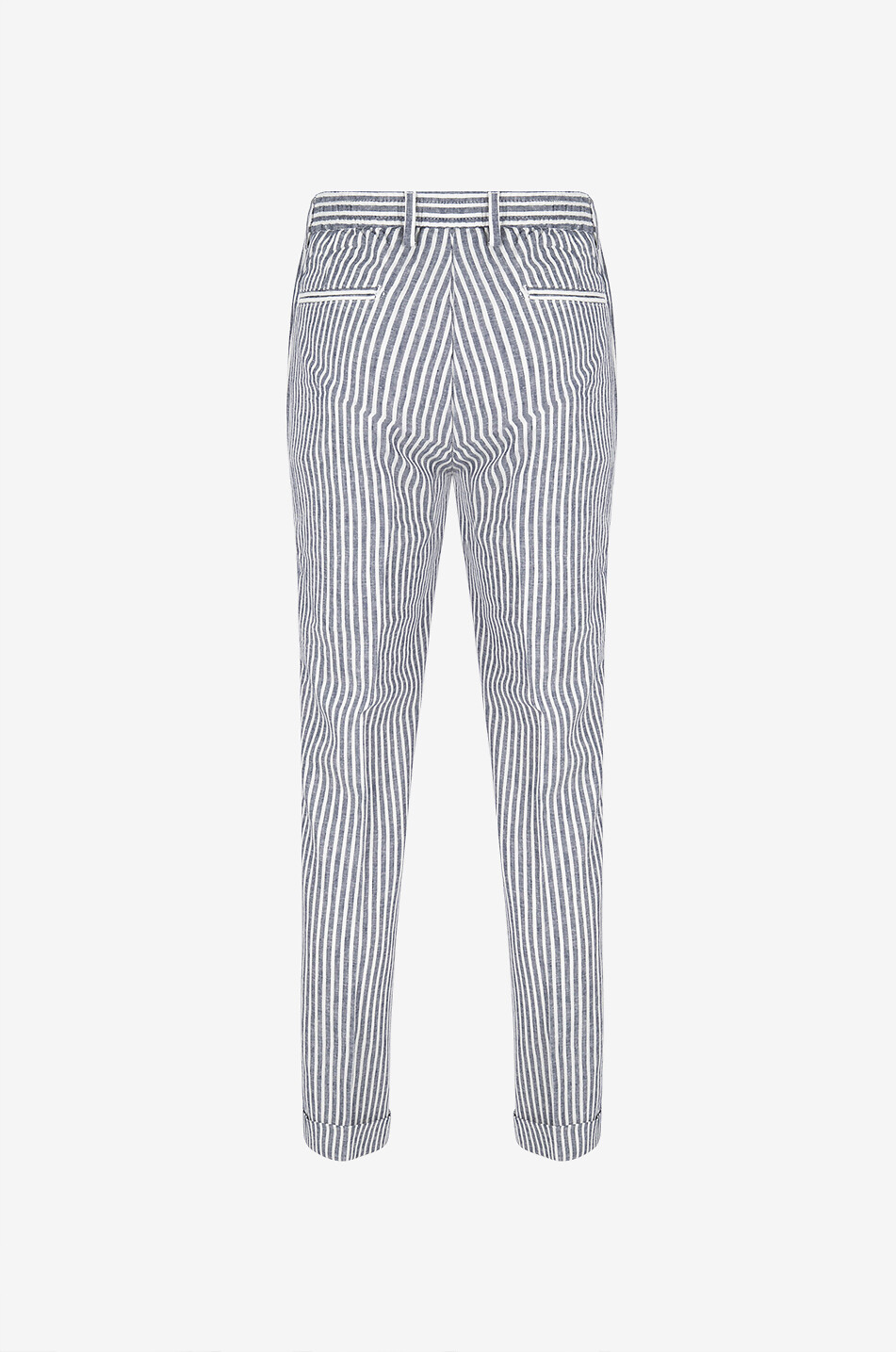 B SETTECENTO Pantalon à rayures bicolores en lin Homme BLEU FONCE 2