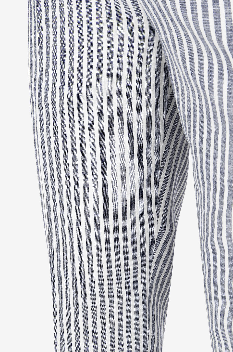B SETTECENTO Pantalon à rayures bicolores en lin Homme BLEU FONCE 3