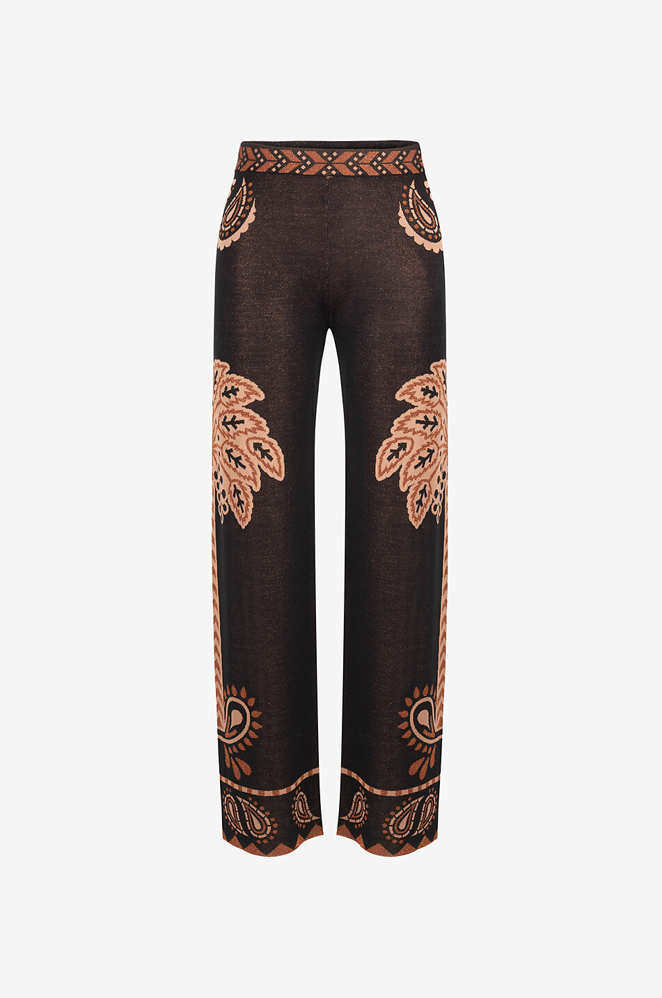 Pantalon large en maille jacquard scintillante Wild Wonder Foulard