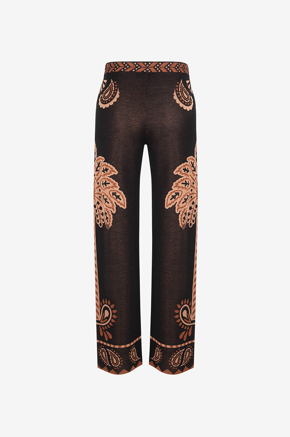 ALANUI Pantalon large en maille jacquard scintillante Wild Wonder Foulard Femme MARRON CLAIR 2