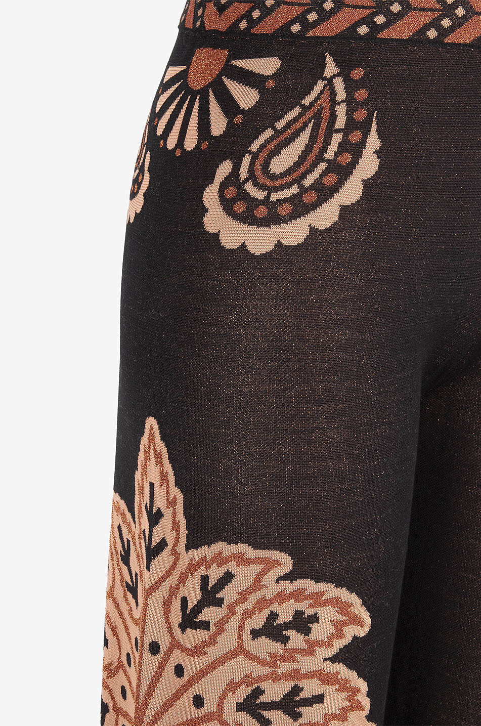 ALANUI Pantalon large en maille jacquard scintillante Wild Wonder Foulard Femme MARRON CLAIR 3