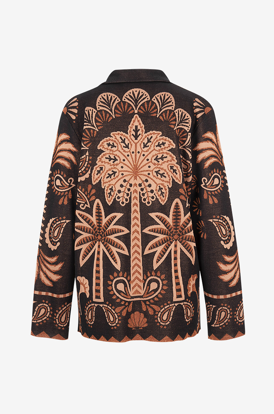 ALANUI Veste chemise en maille jacquard scintillant Wild Wonder Foulard Femme MARRON 2