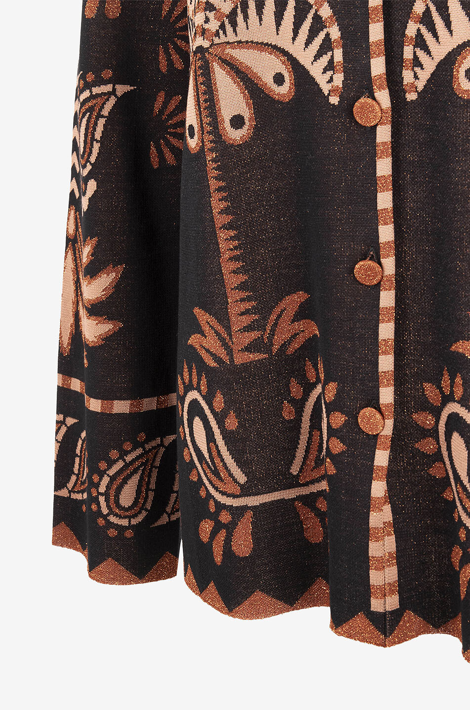 ALANUI Veste chemise en maille jacquard scintillant Wild Wonder Foulard Femme MARRON 3