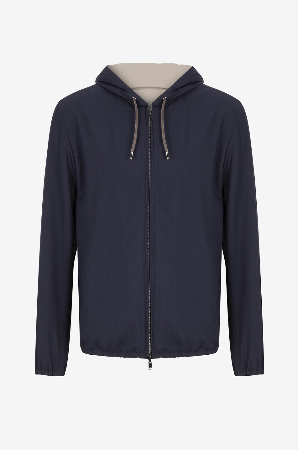 HERNO Wendbare Kapuzensweatjacke aus Schurwolle und Seide Herren DUNKELBLAU 1