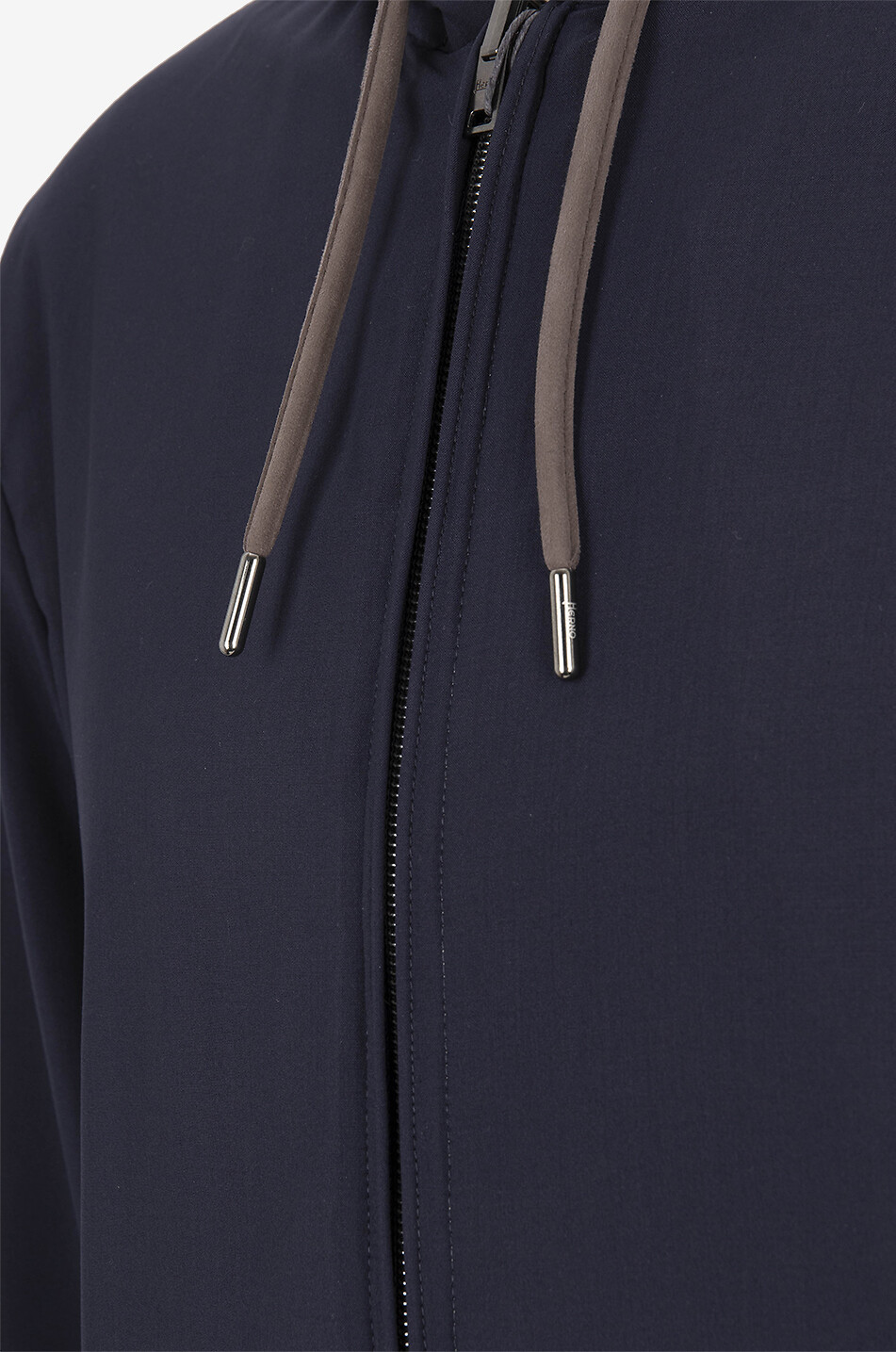 HERNO Wendbare Kapuzensweatjacke aus Schurwolle und Seide Herren DUNKELBLAU 5