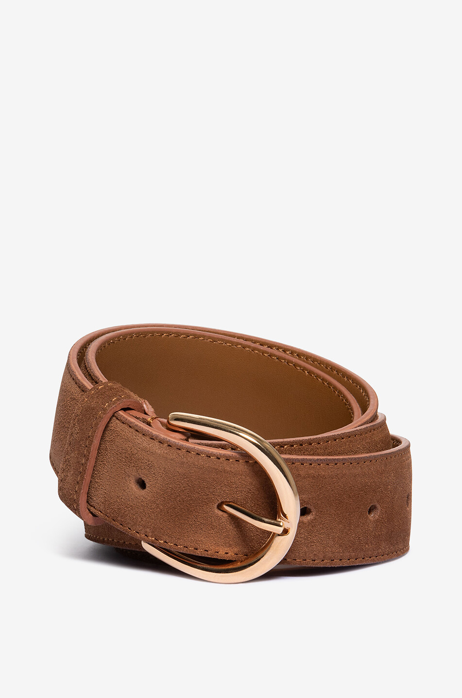 BONGENIE Gürtel aus Wildleder - 33 mm Damen MITTELBRAUN 1