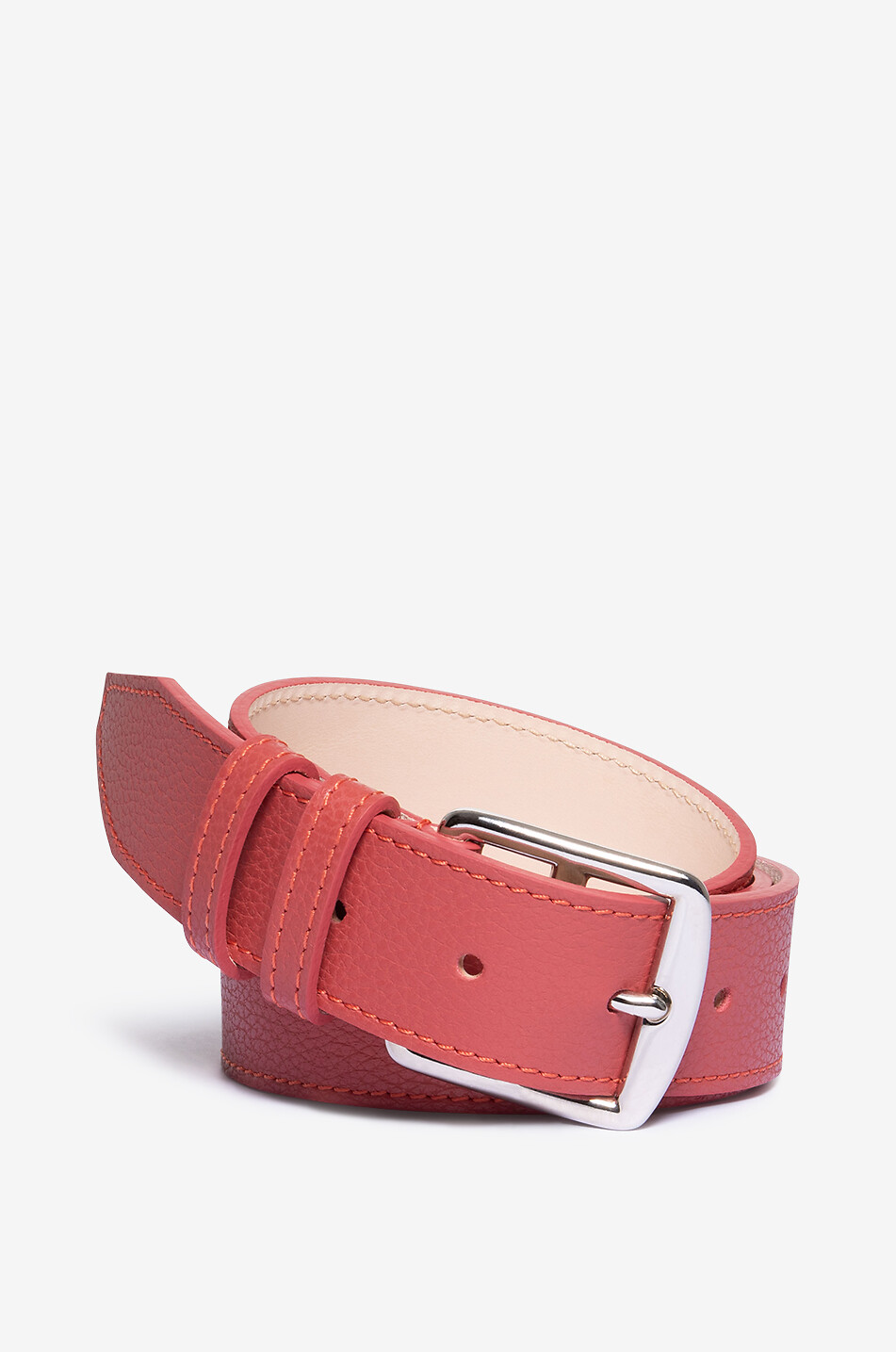 BERTHILLE Ceinture en cuir grainé Femme ROUGE CLAIR 1