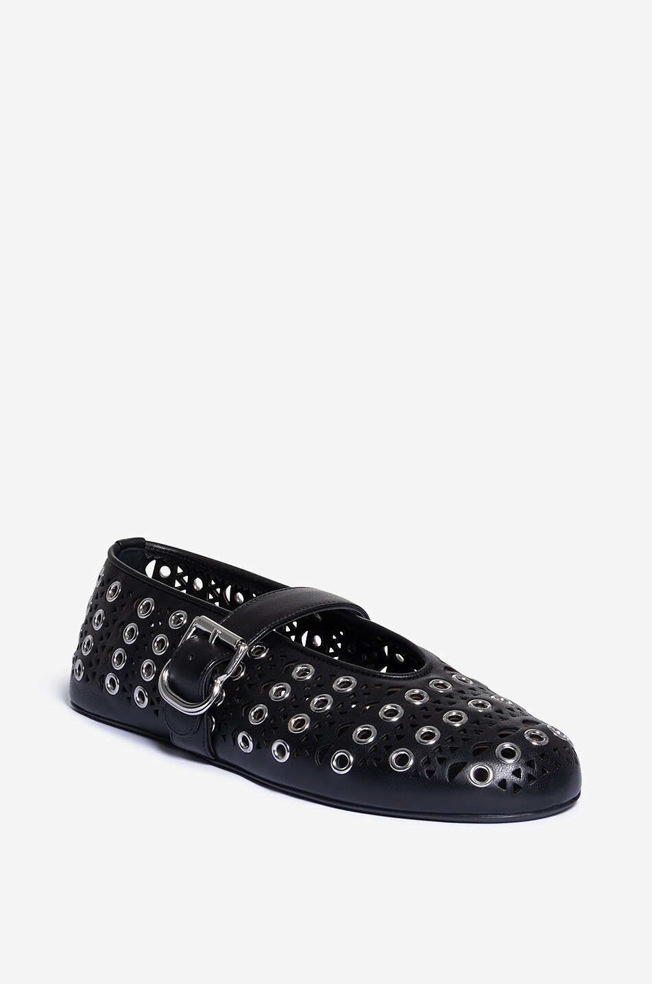 Ballerines ajourées en cuir à oeillets Vienne