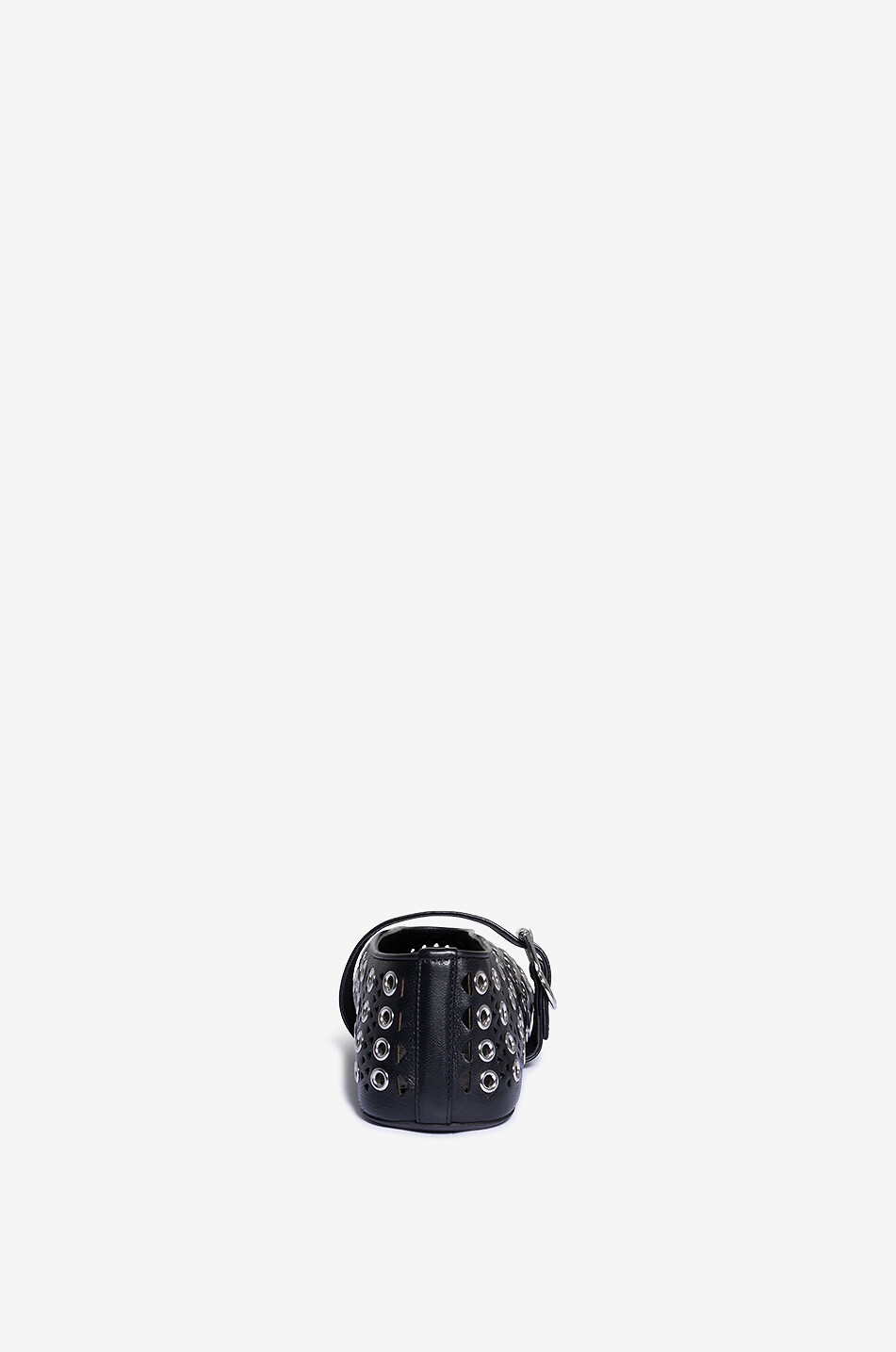 ALAÏA Vienne perforated leather ballet flats with eyelets Women BLACK 4