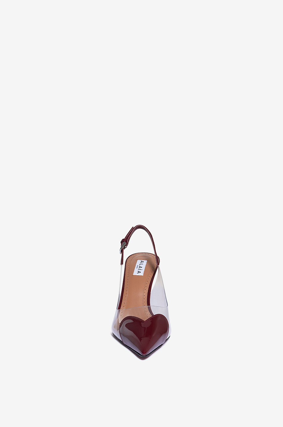 ALAÏA Le Coeur 90 plexiglass and patent leather slingback pumps Women RED 2