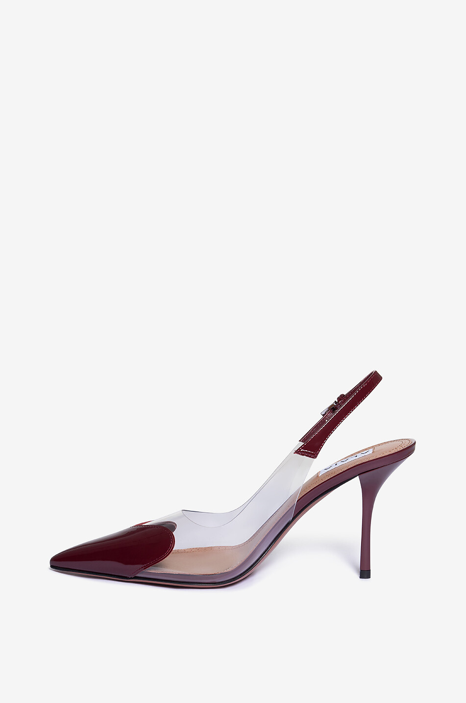 ALAÏA Le Coeur 90 plexiglass and patent leather slingback pumps Women RED 3