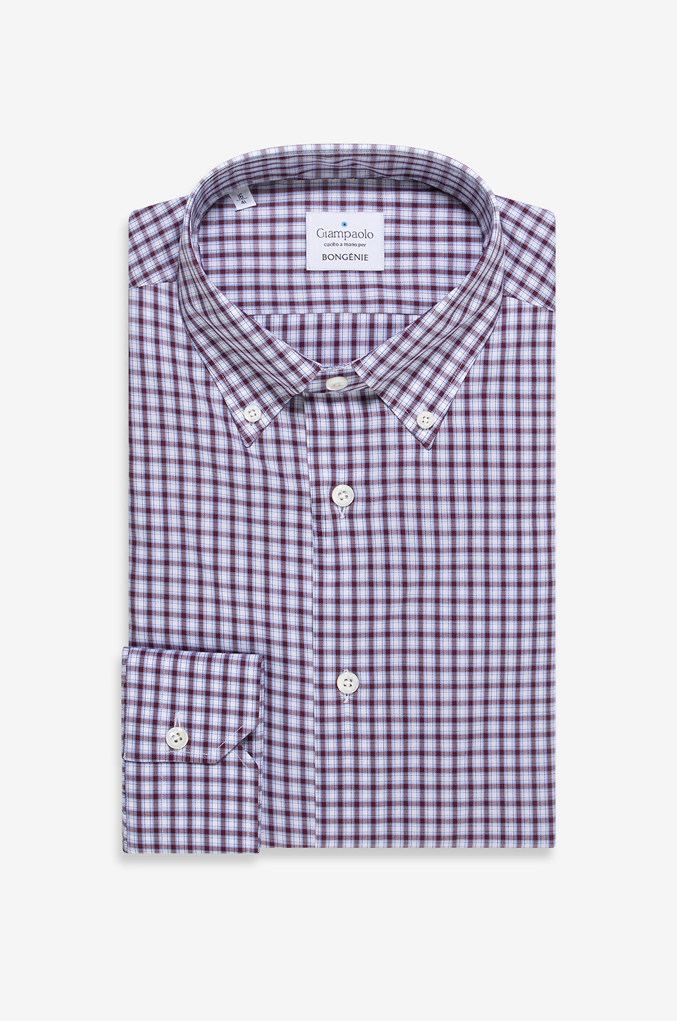 GIAMPAOLO Chemise à manches longues en coton Homme ROUGE FONCÉ 1