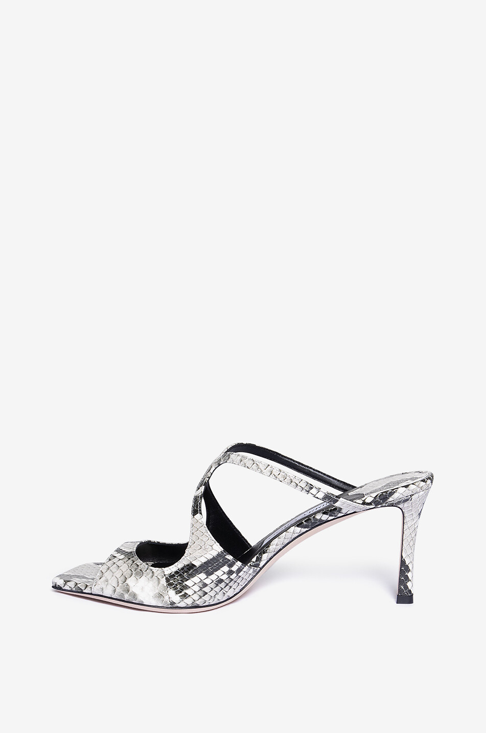 Mules à talon effet serpent Anise 75