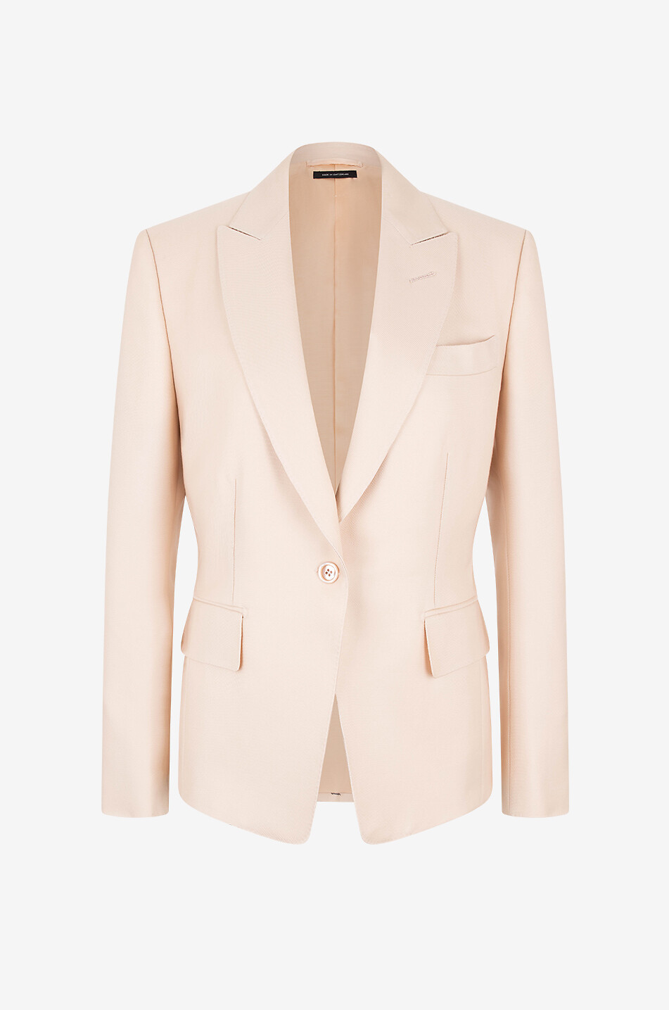 Einreihiger Woll- und Seidentwill-Blazer