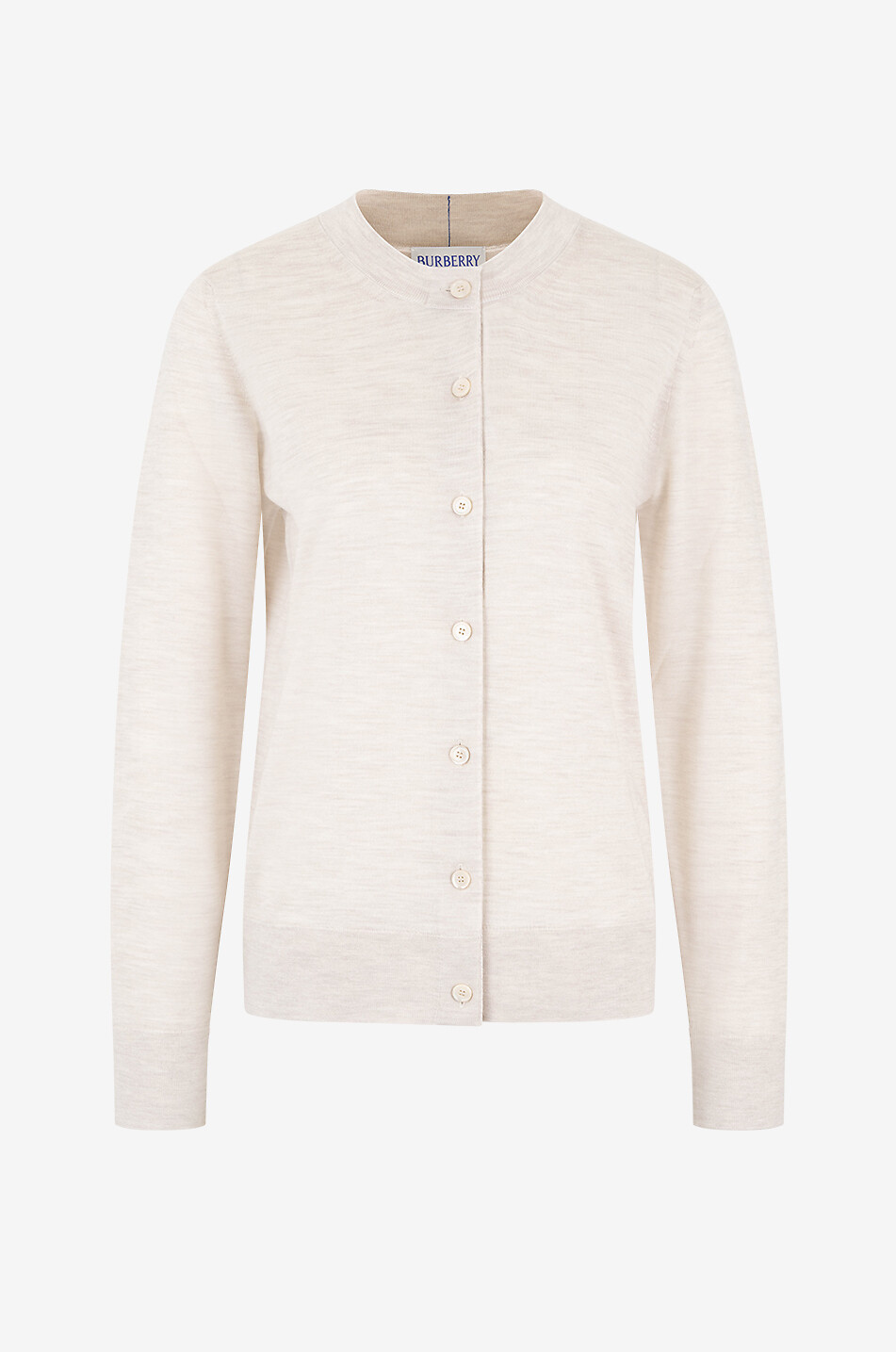 Cardigan boutonné fin en laine brodé B Shield