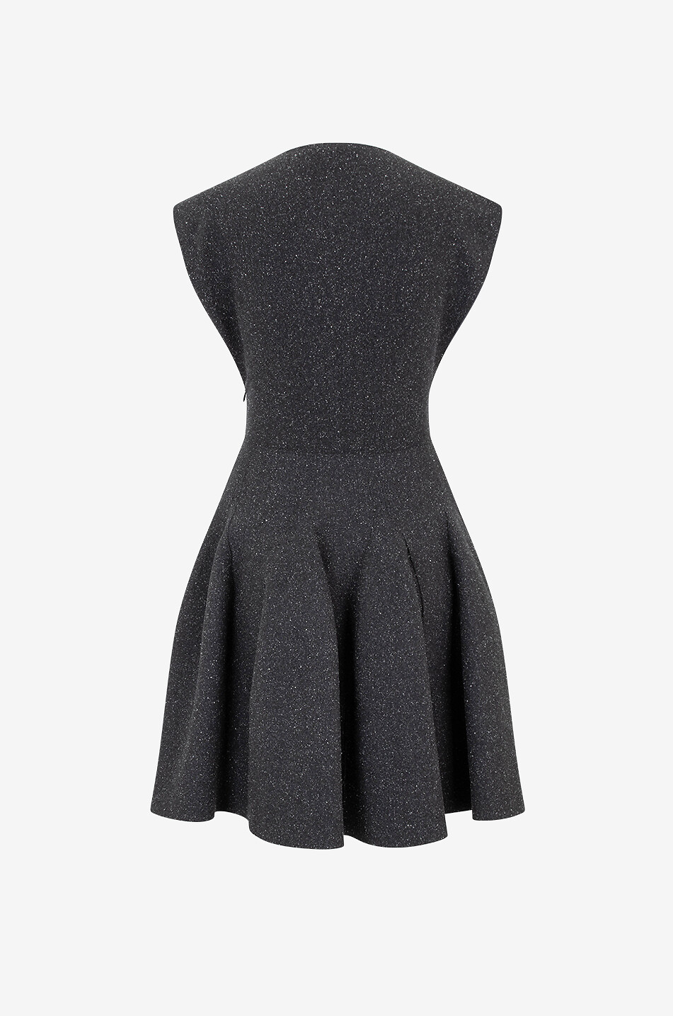 【ALAIA直営店】ROBE PATINEUSE EN MAILLE A SEQUINS Robe patineuse en maille à rayures 3D - ALAÏA - GRIS FONCÉ