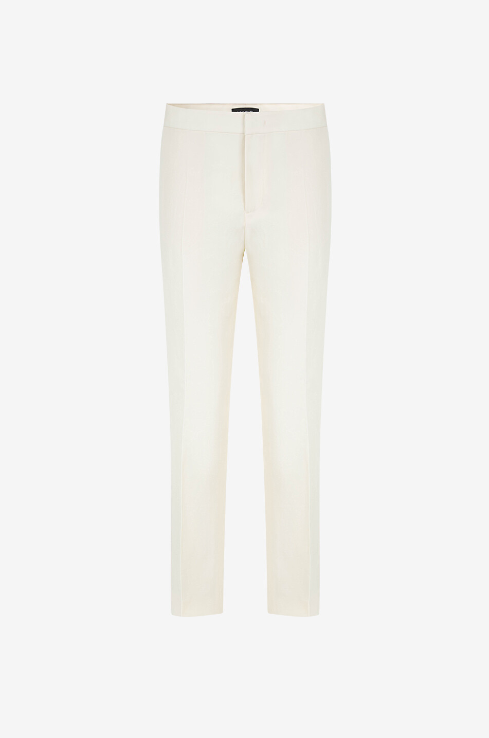 Pantalon droit raccourci en toile de laine et lin Montefalco Filo Diamanté