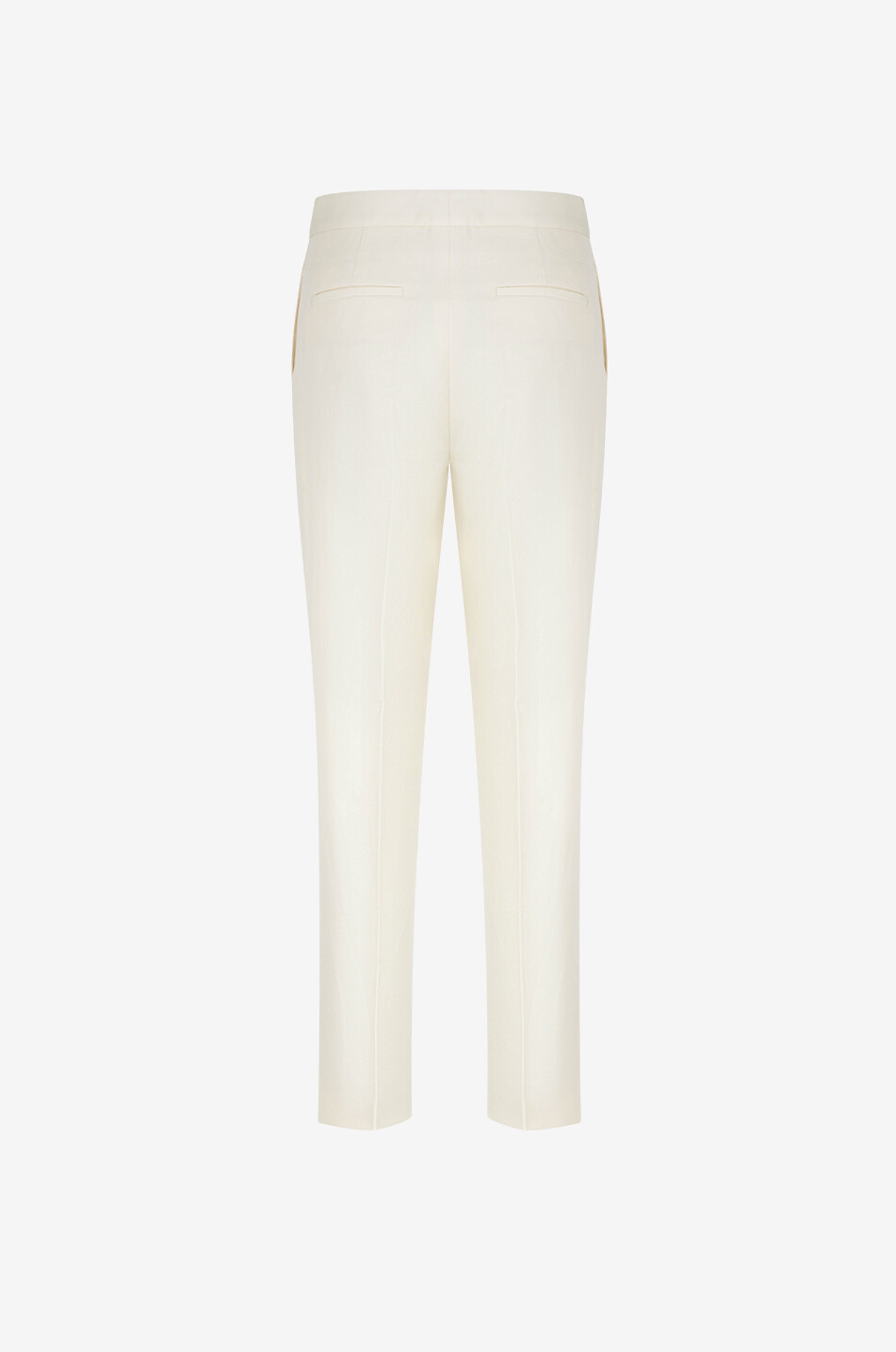 Pantalon droit raccourci en toile de laine et lin Montefalco Filo Diamanté