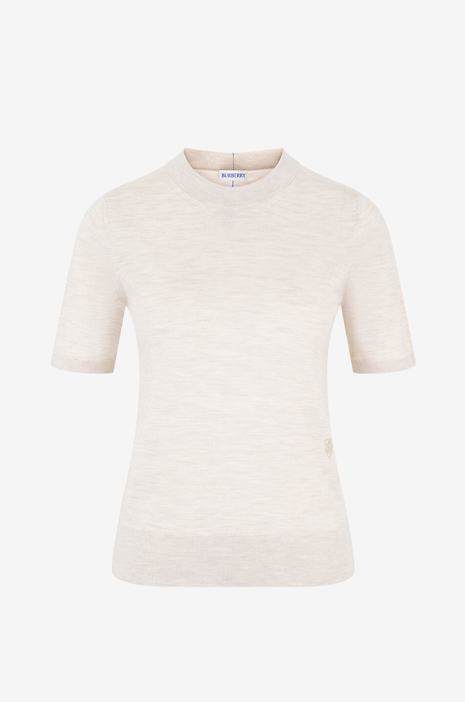 B Shield short-sleeved wool fine-gauge jumper