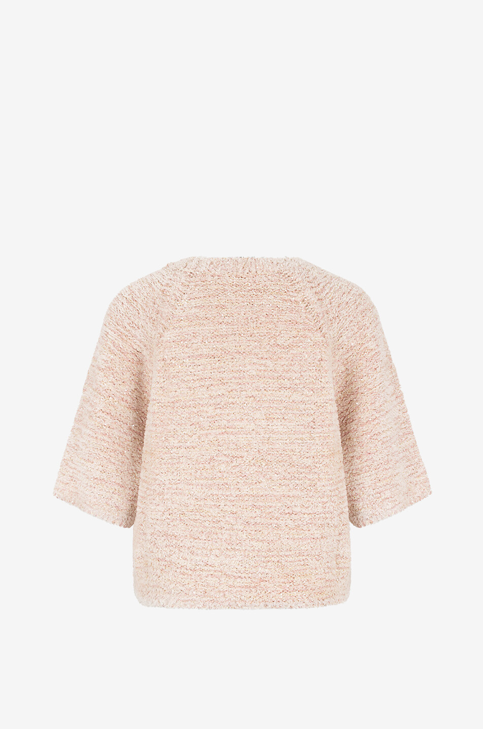 FABIANA FILIPPI Sequinned bouclé knit poncho jumper Women LIGHT PINK 2