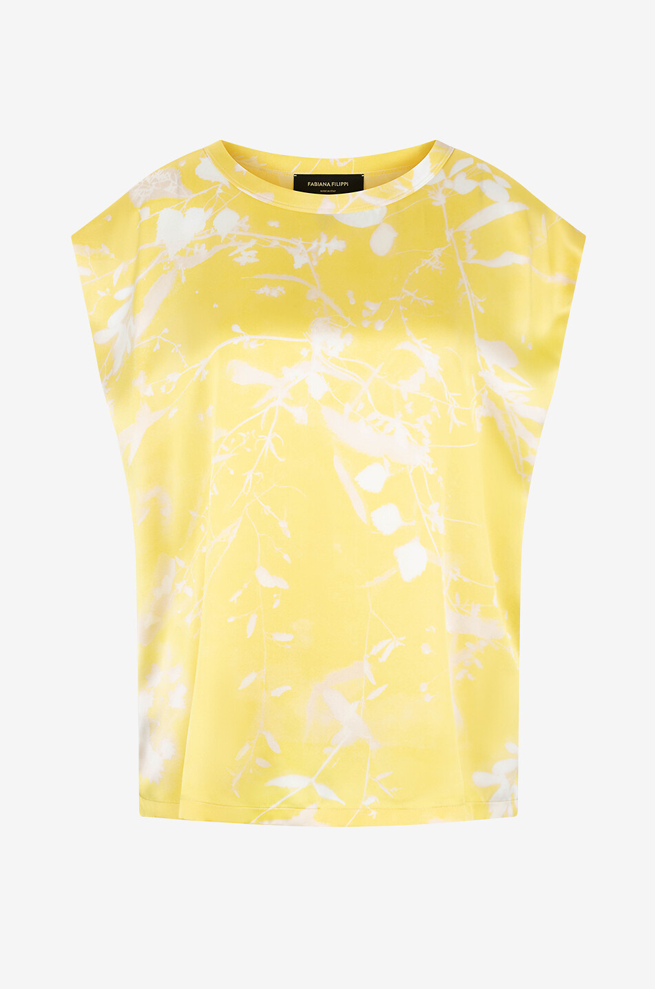 FABIANA FILIPPI Tilia short-sleeved satin top Women YELLOW 1