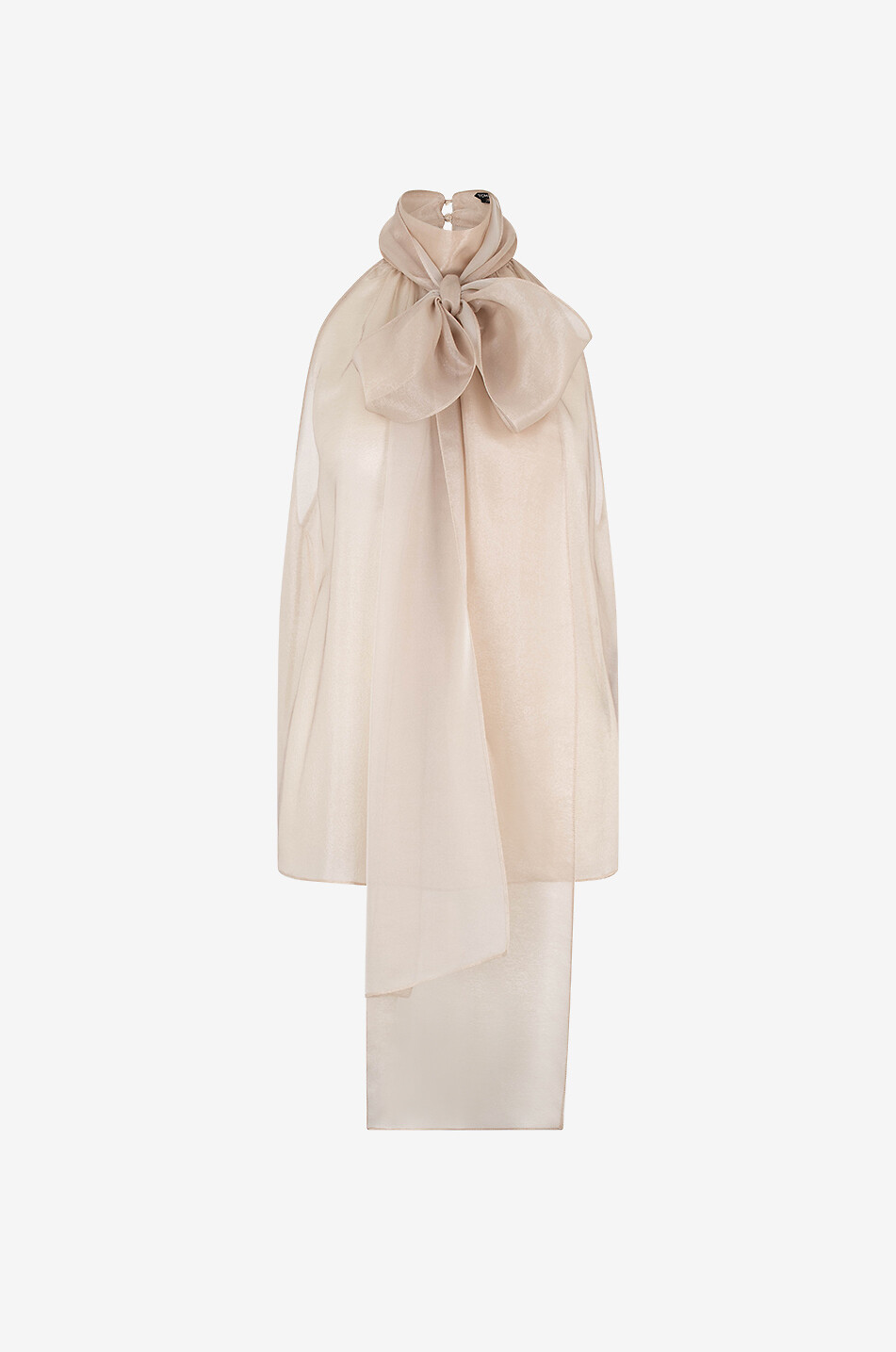 TOM FORD Sleeveless wet look chiffon necktie top Women PINK 1