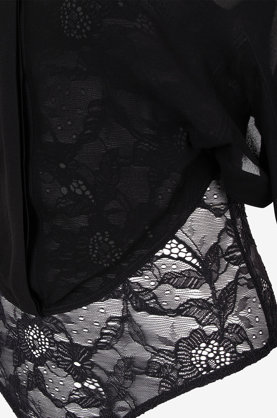 ALAÏA Hemd-Body im Lagenlook aus Georgette und Spitze Damen SCHWARZ 3