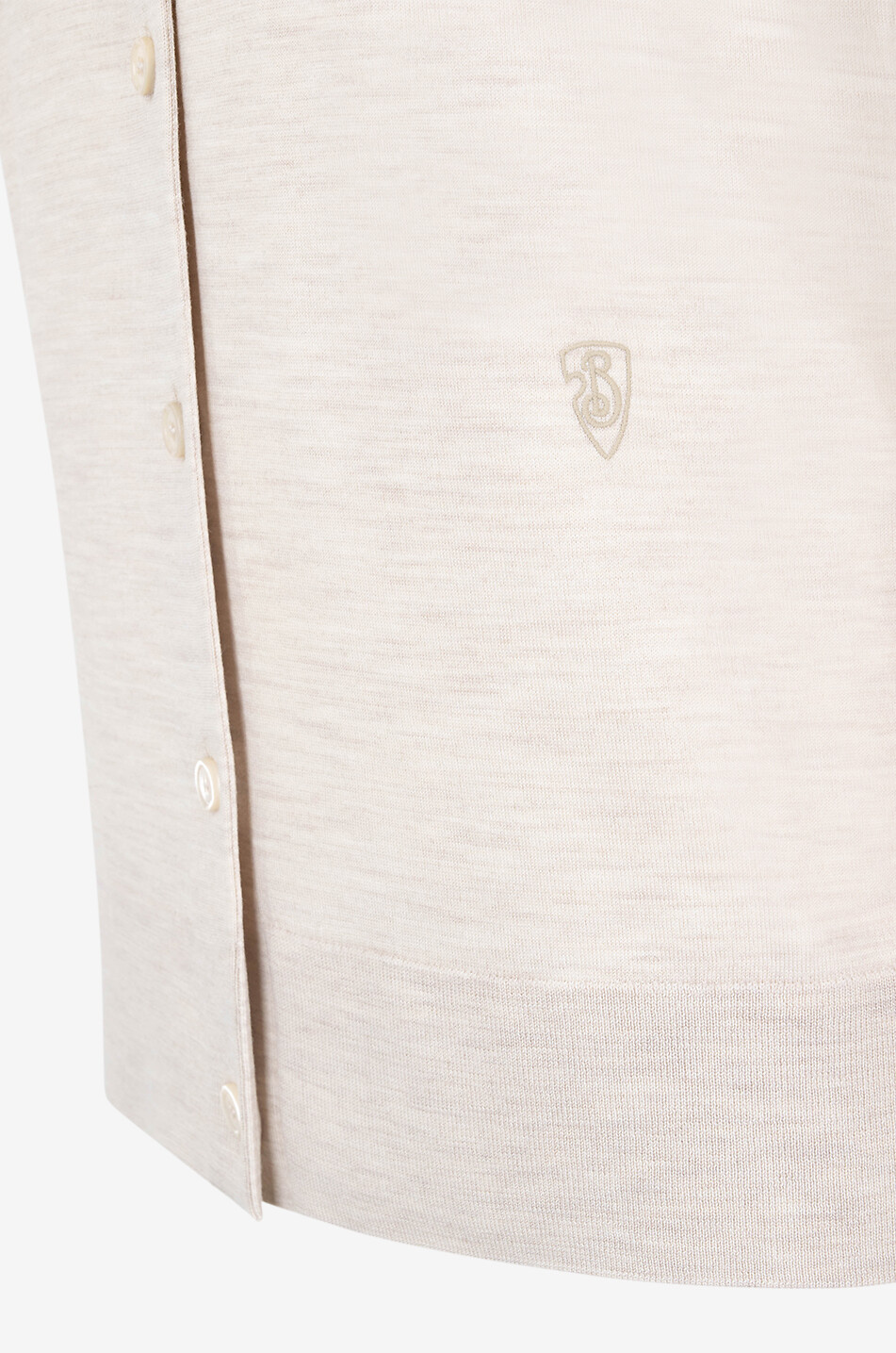 Cardigan boutonné fin en laine brodé B Shield