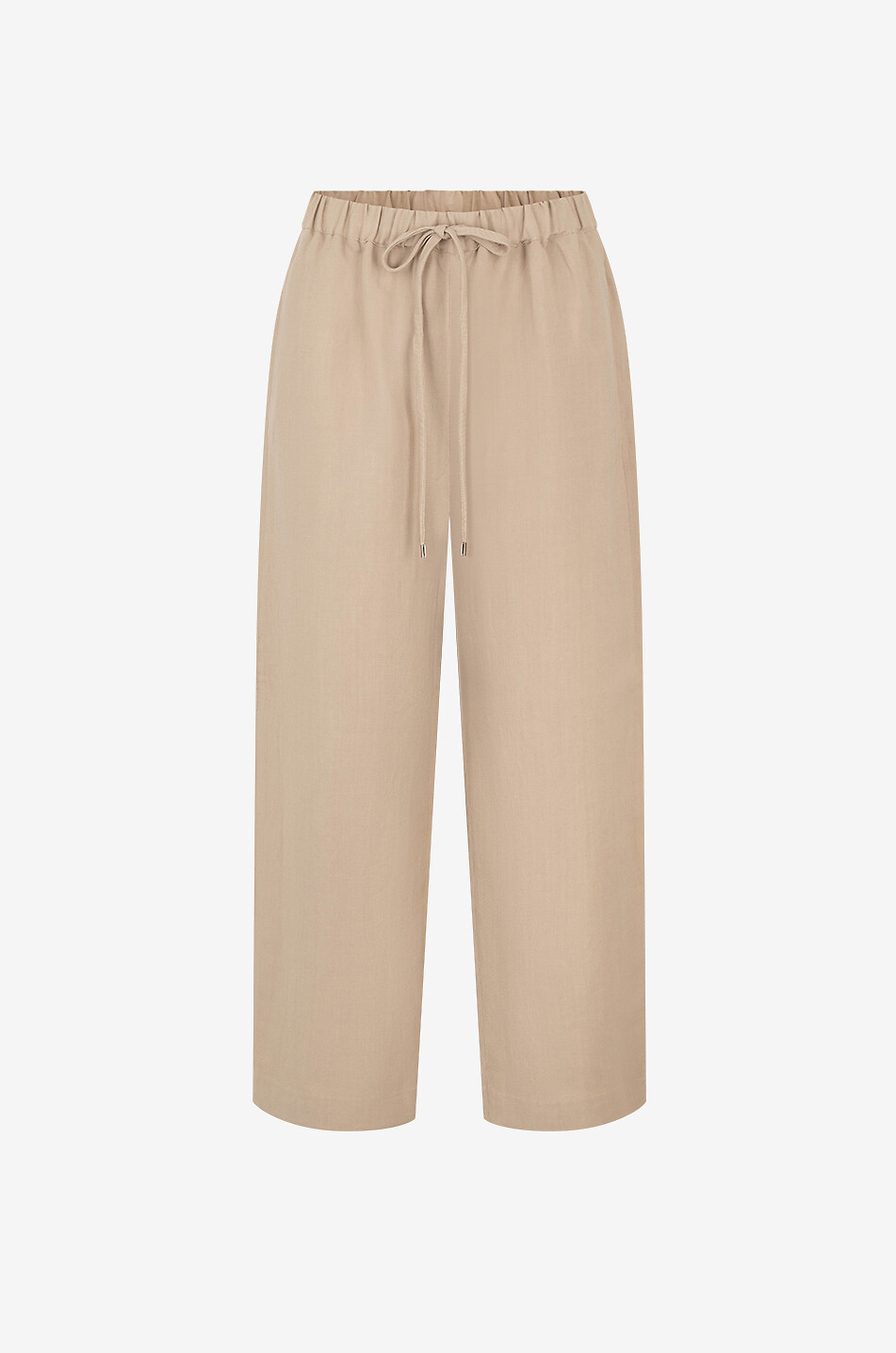 ANTONELLI FIRENZE Svezia cropped wide-leg linen blend twill trousers Women CAMEL 1