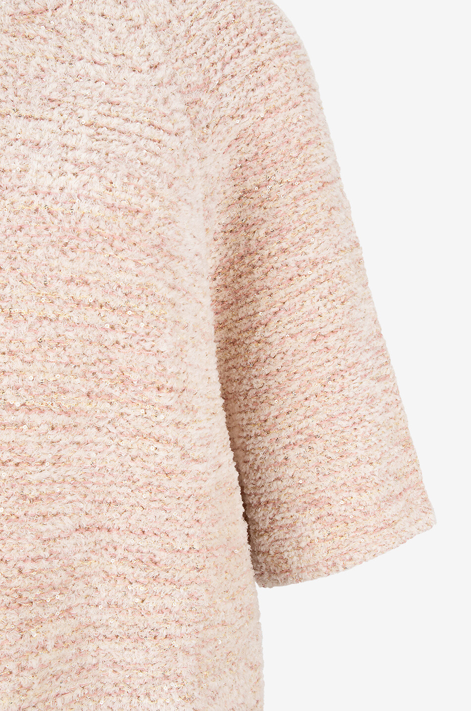 FABIANA FILIPPI Sequinned bouclé knit poncho jumper Women LIGHT PINK 3